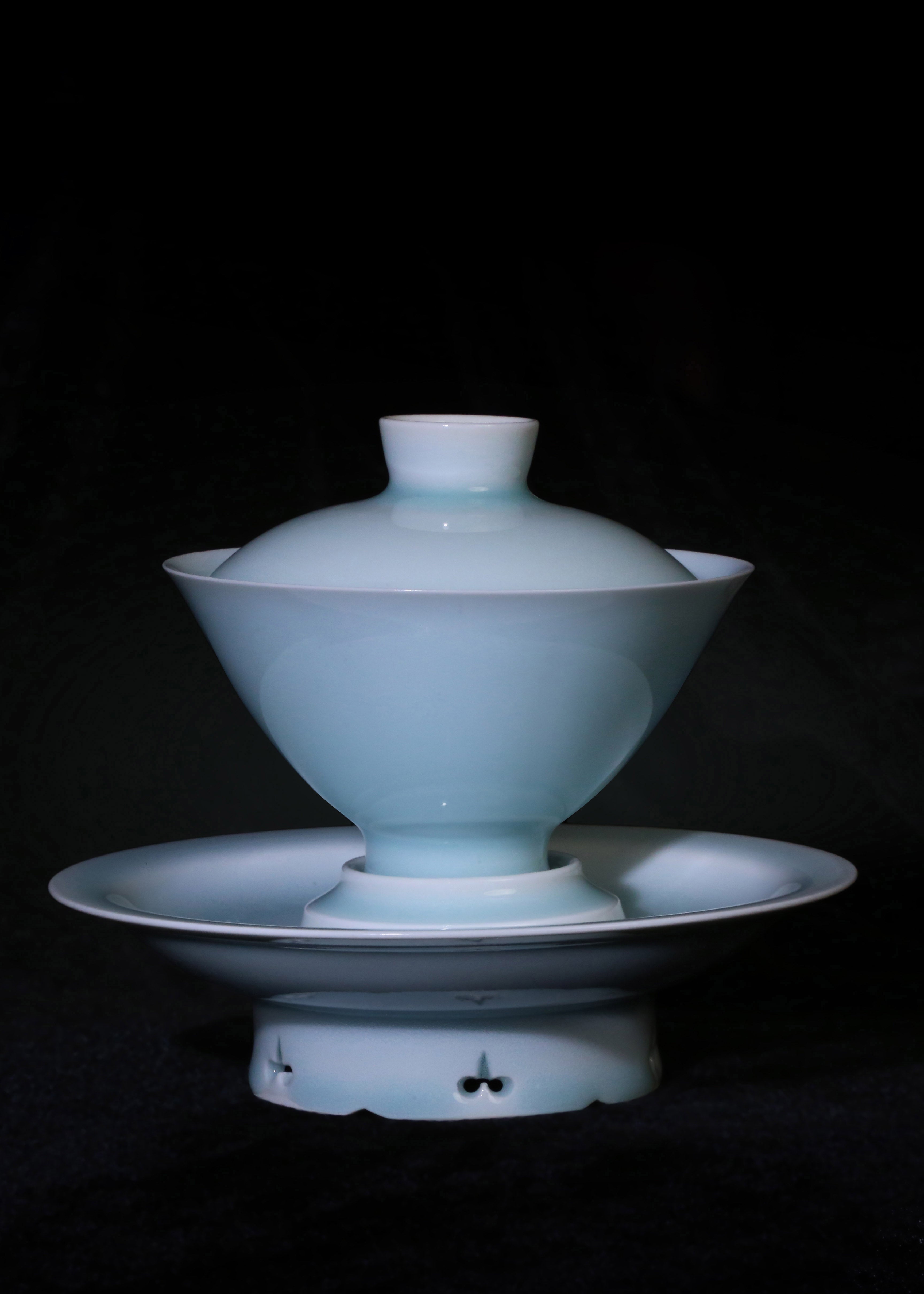 Hutian Kiln Shadowy Blue Glaze "Sky After Rain" Conical Bowl / Water Bowl / Everted-Rim Cup/Lidded Bowl