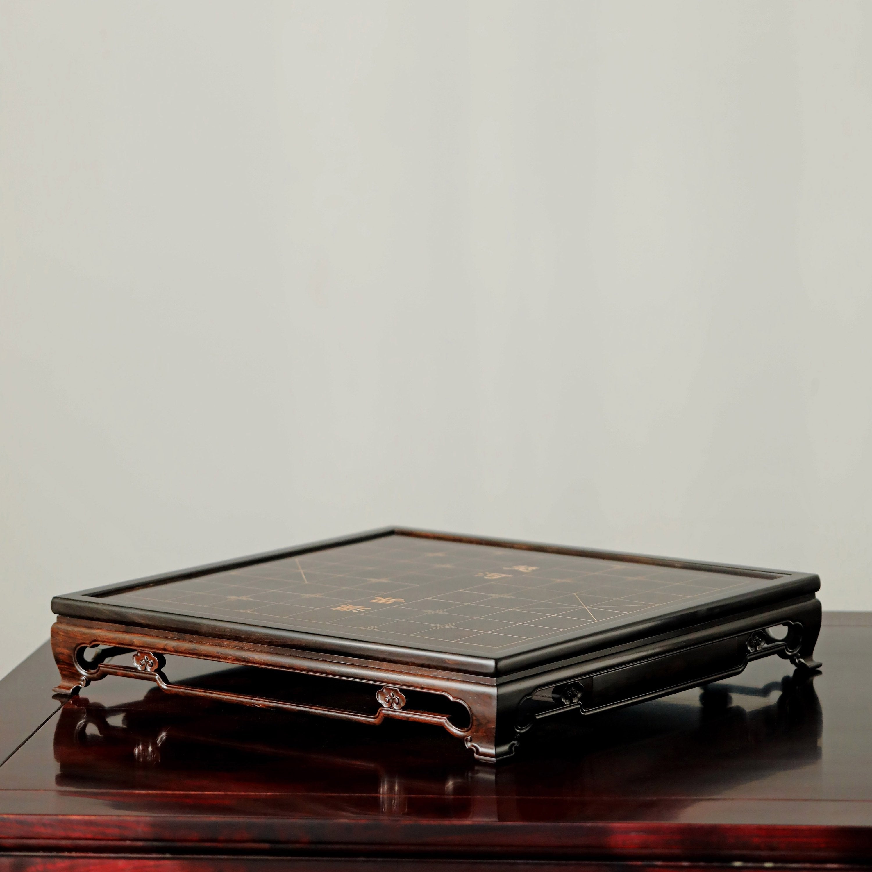 紫光檀双用两屉棋盘