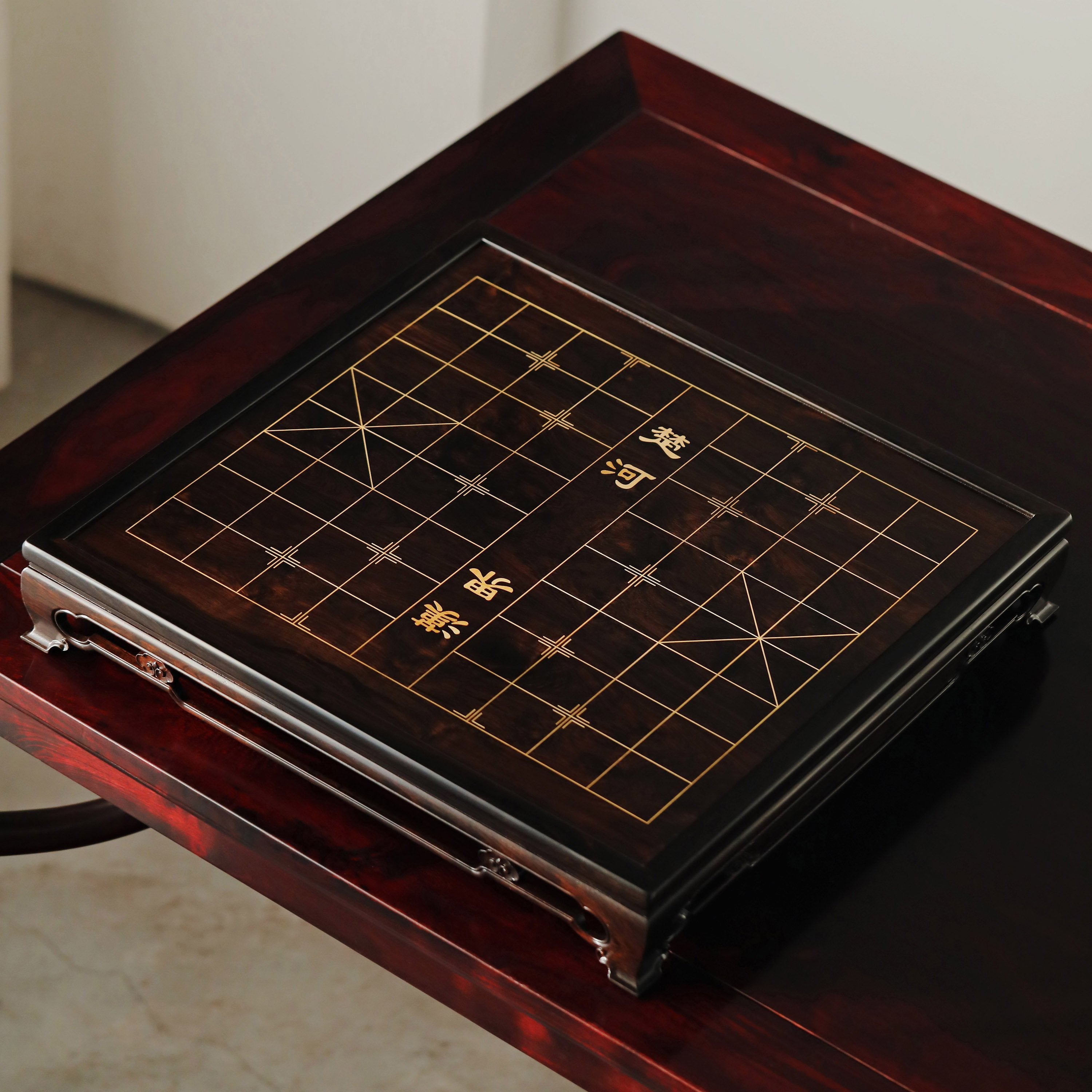 紫光檀双用两屉棋盘