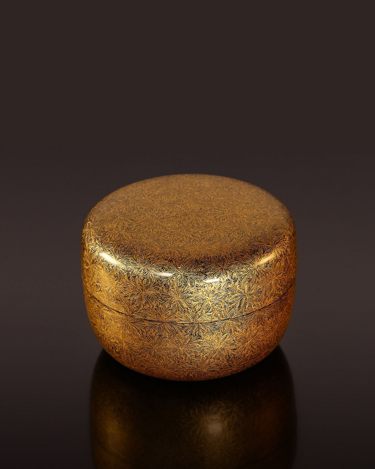 加治武輪島沈金茶棗