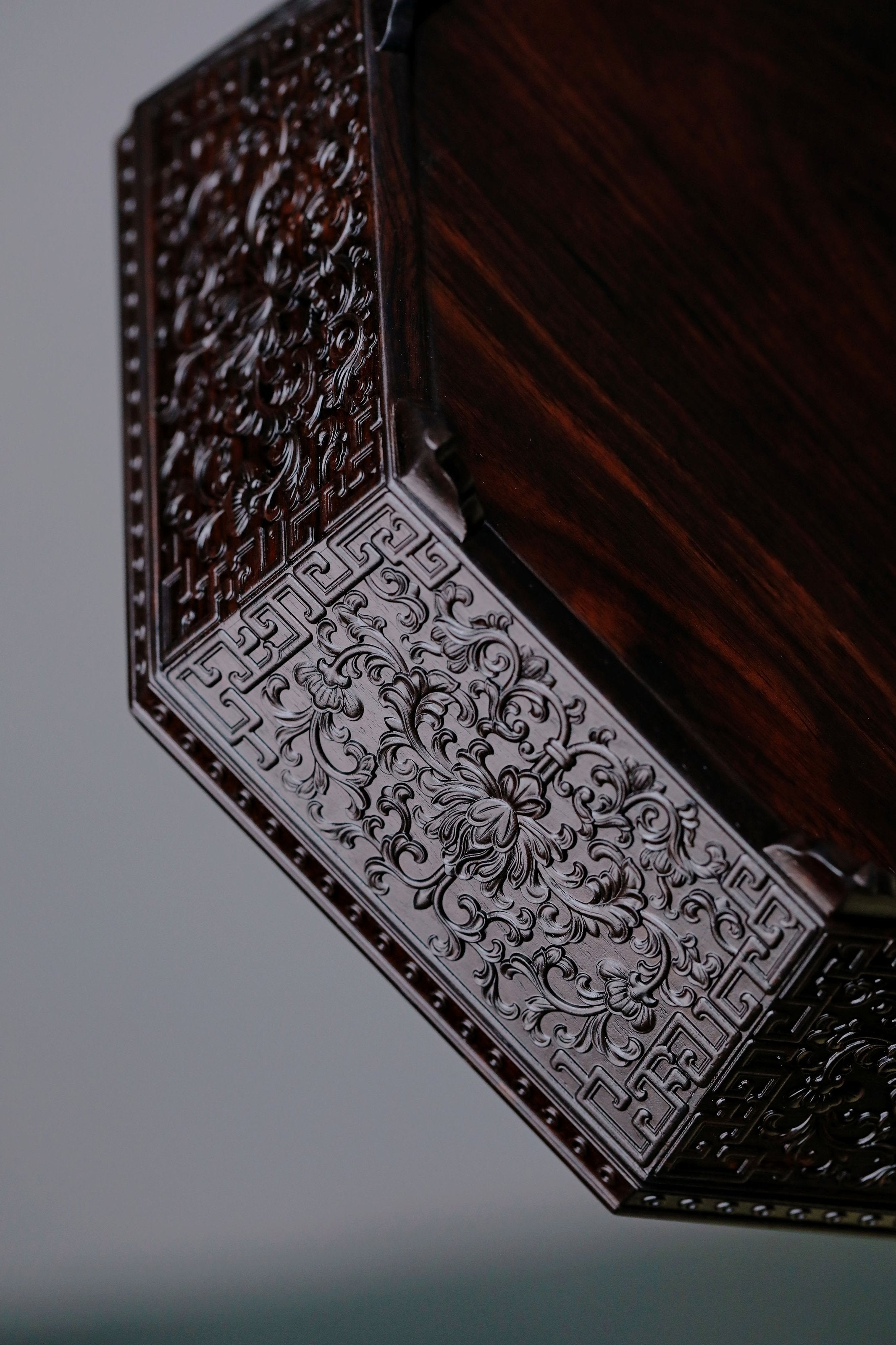 紫光檀 素面 八宝果盒