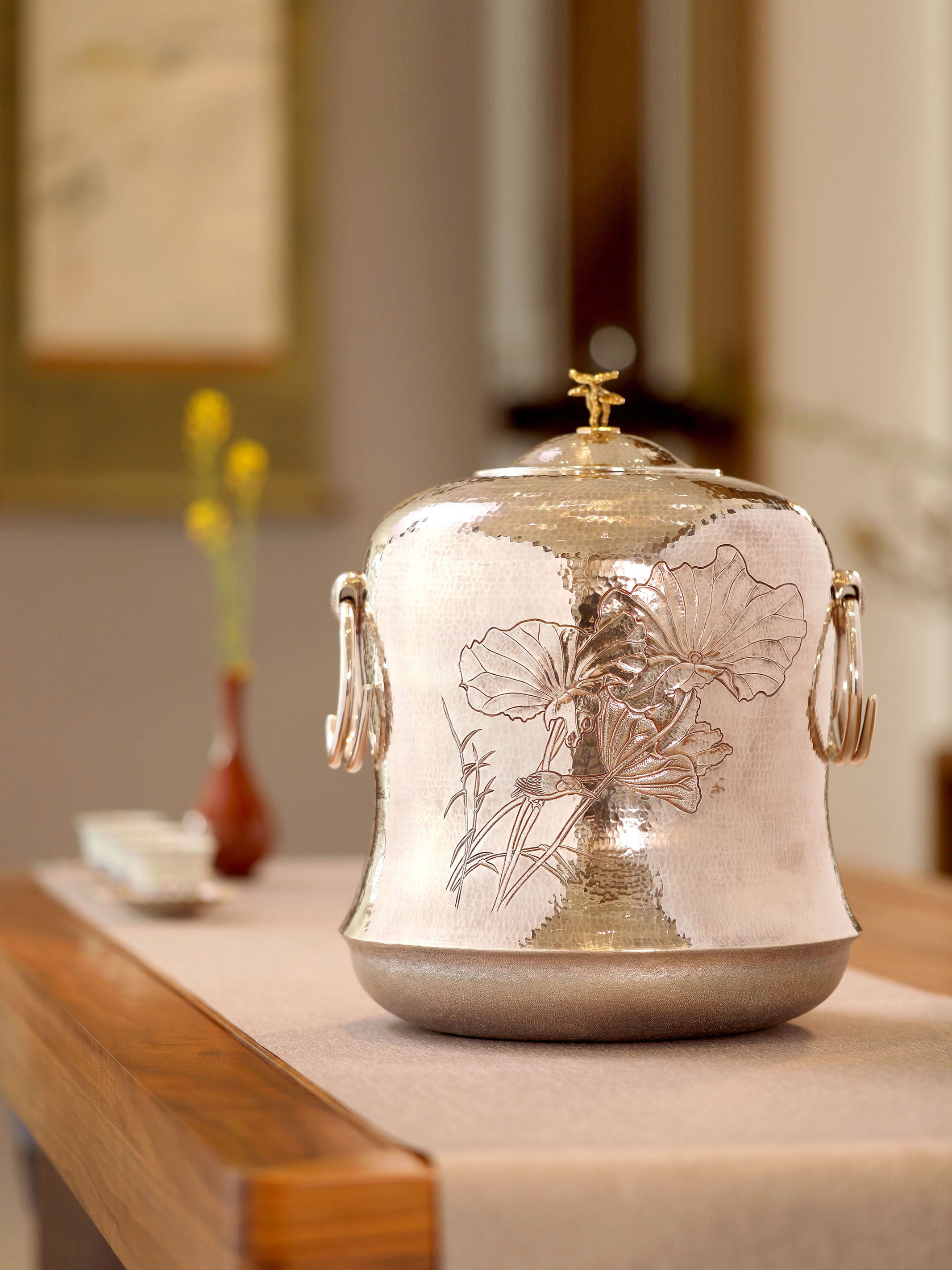 仙鹤纯银大水缸