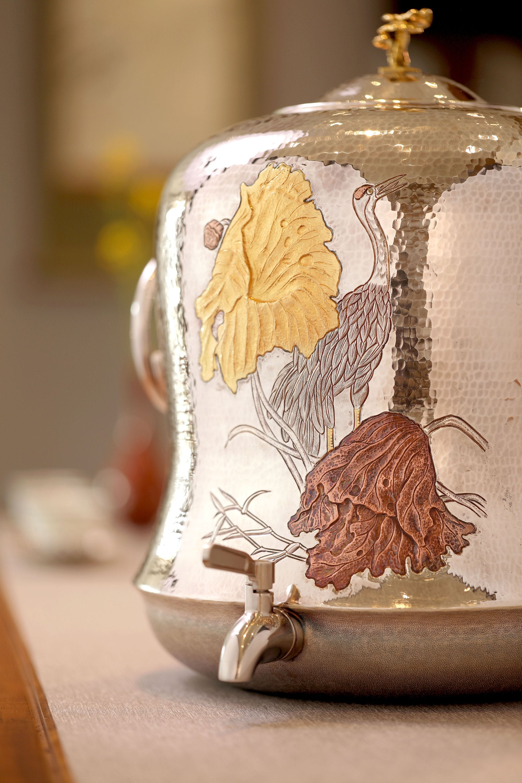 仙鹤纯银大水缸