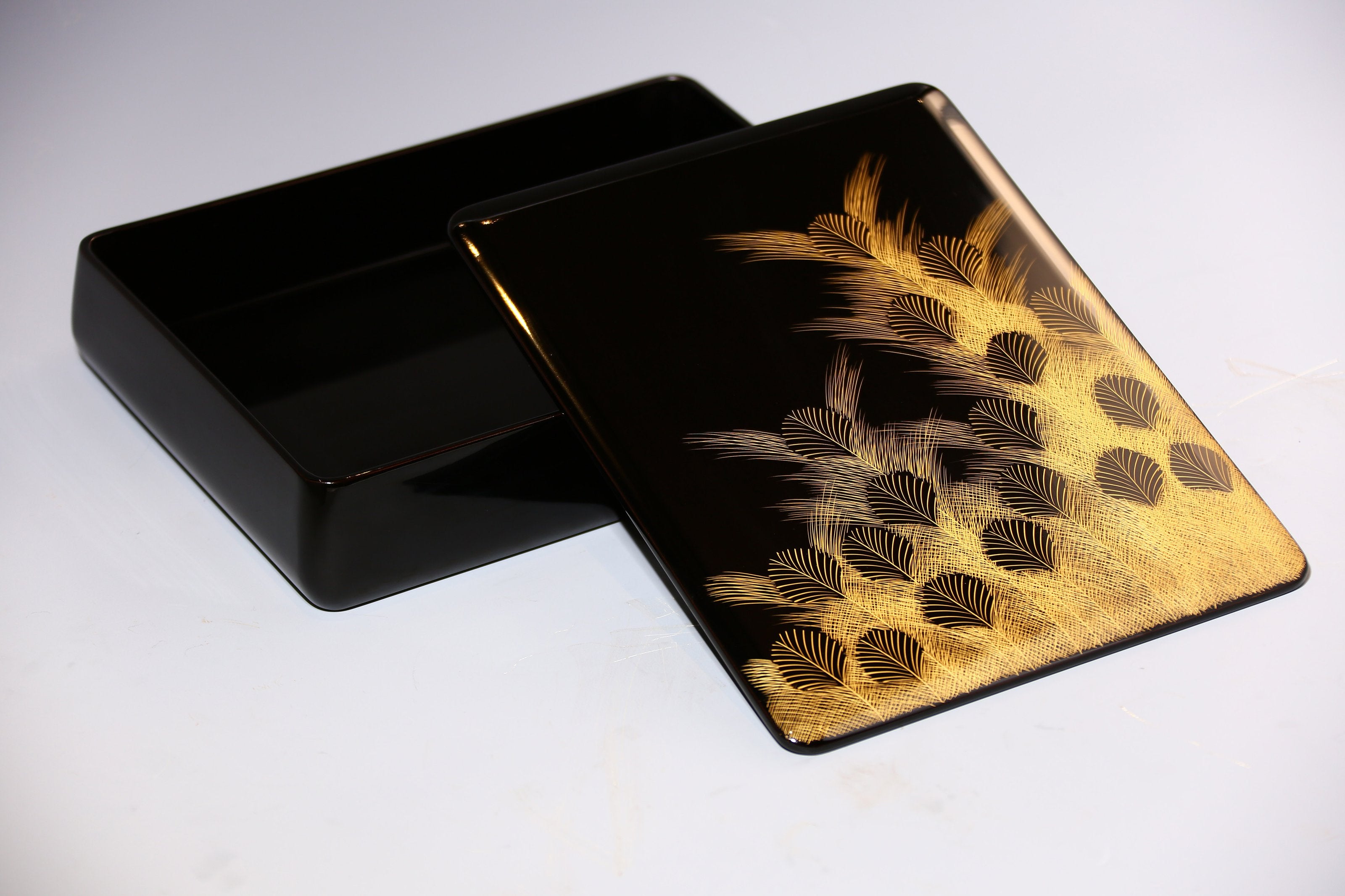 日本大漆沈金师光石作文房盒