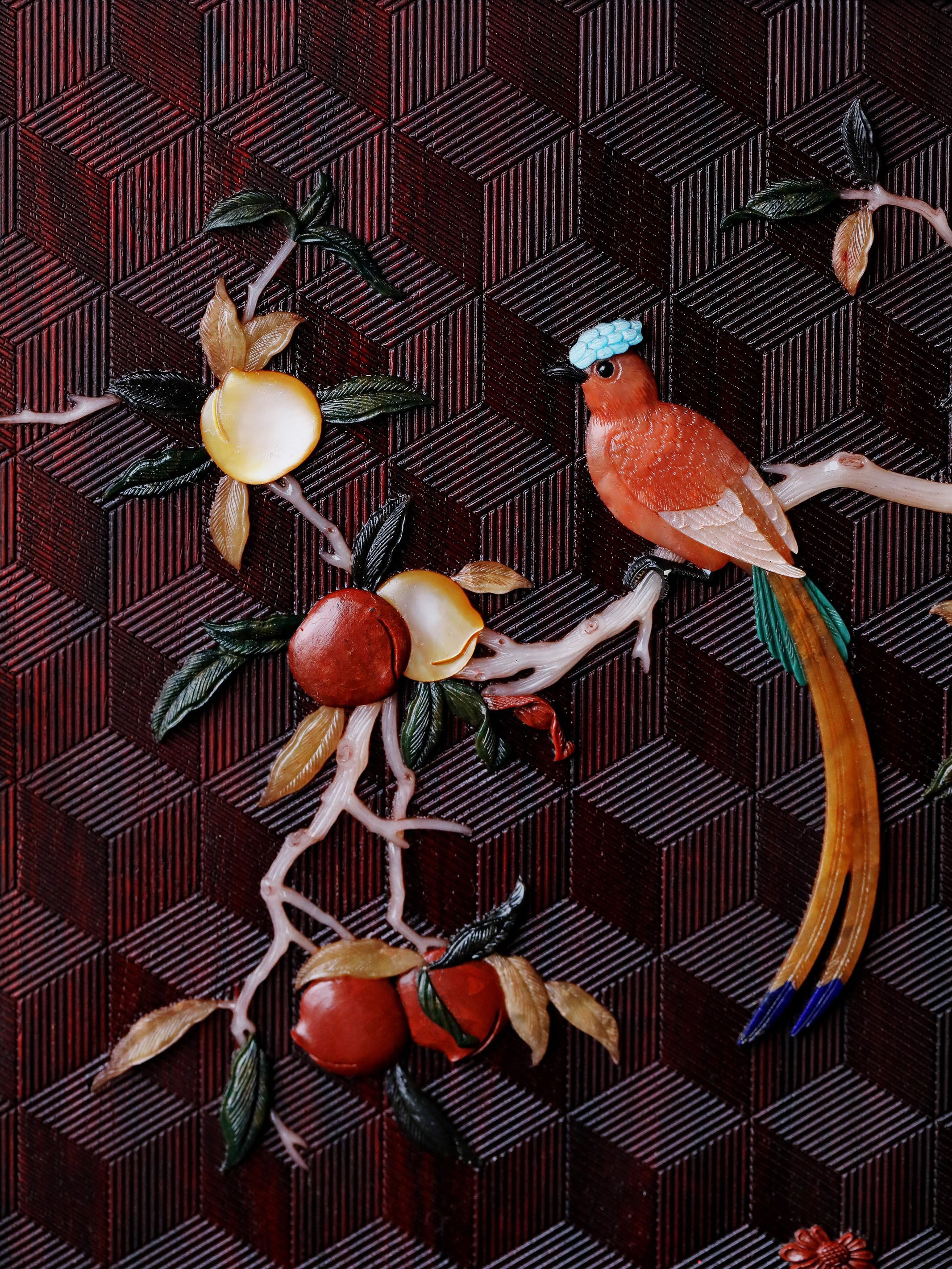 小葉紫檀百寶嵌案上博古架