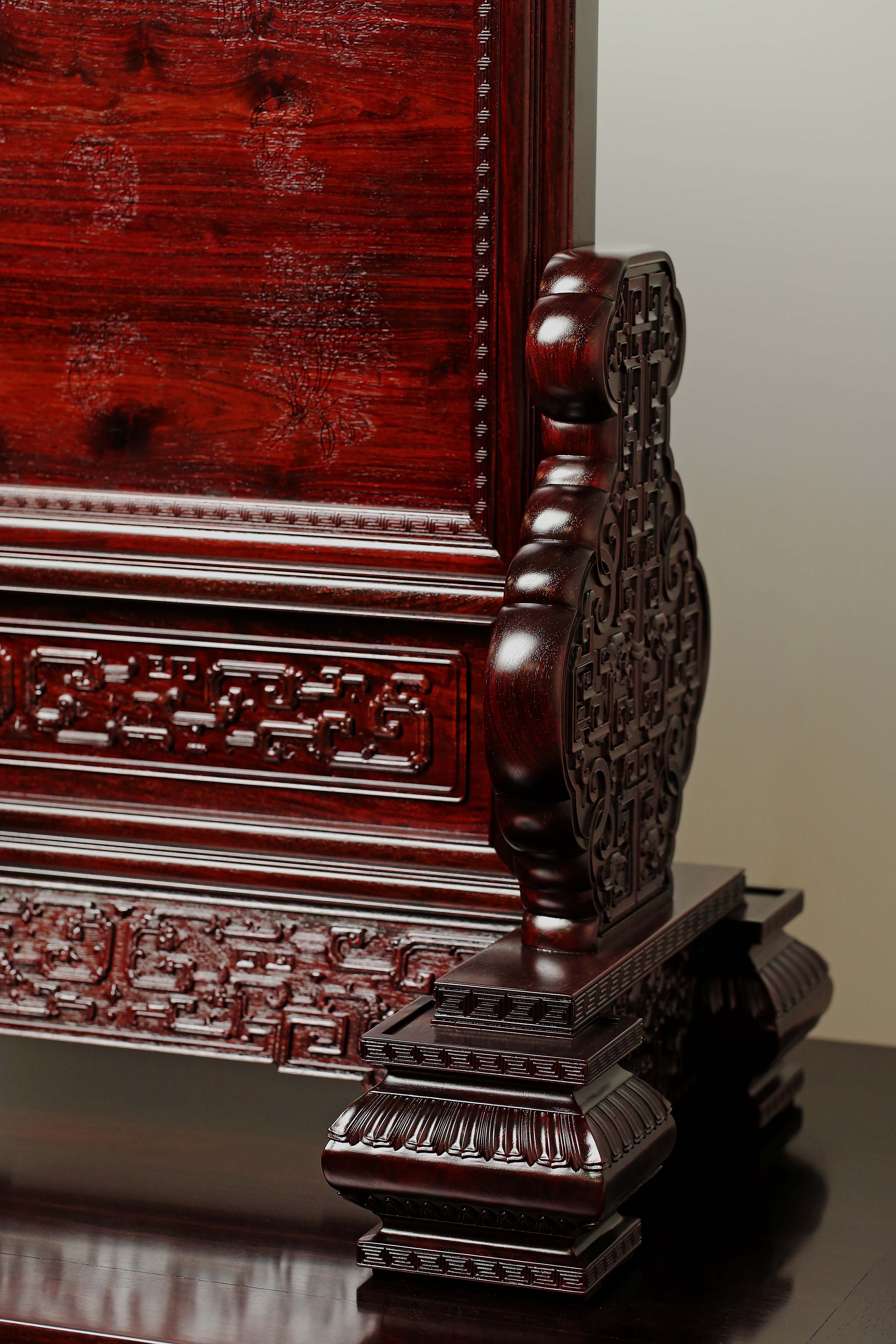 百宝嵌百鸟图超大插屏