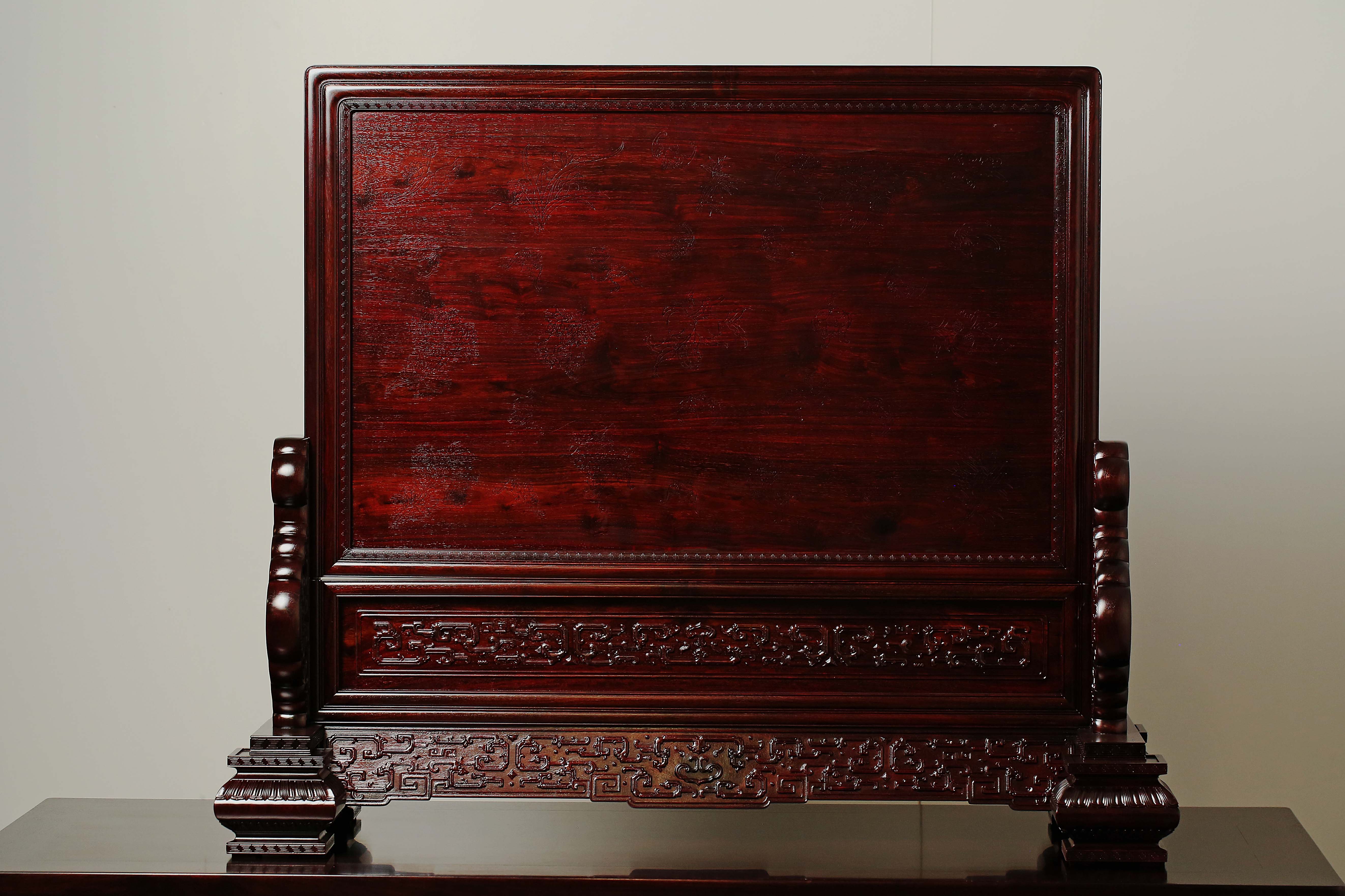 百宝嵌百鸟图超大插屏