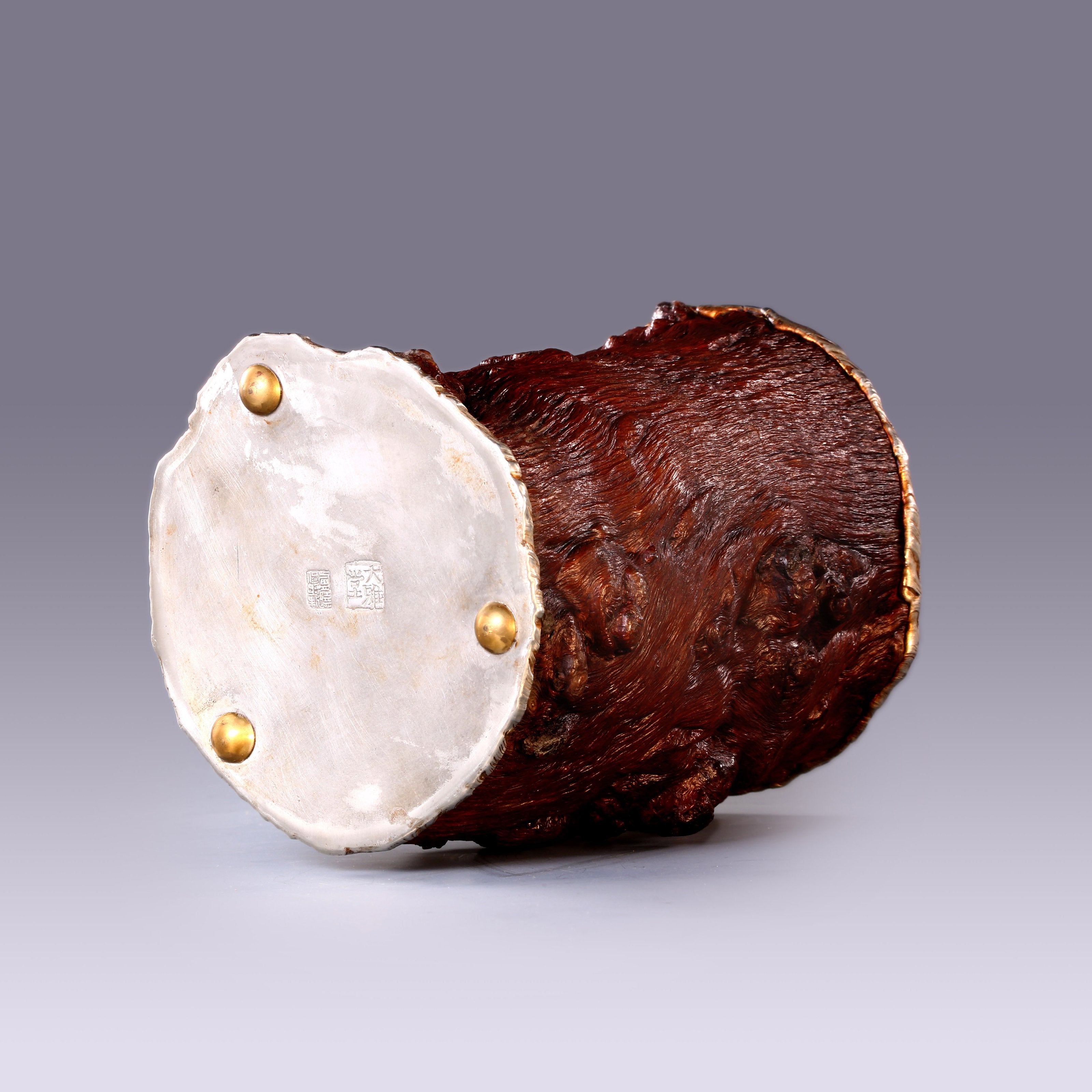 本固枝荣 锡雕瘤木茶叶罐