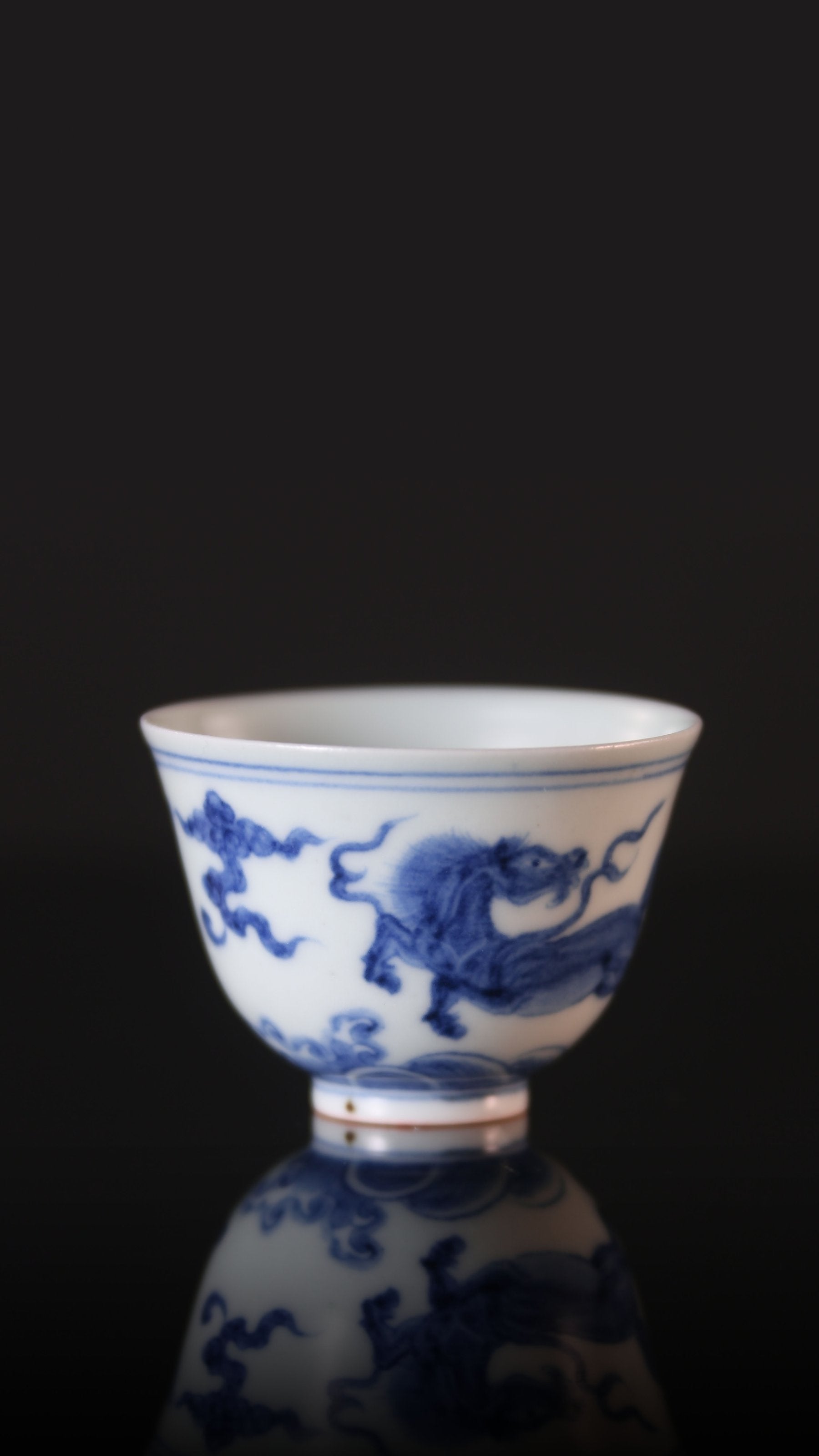 奔馬青花杯