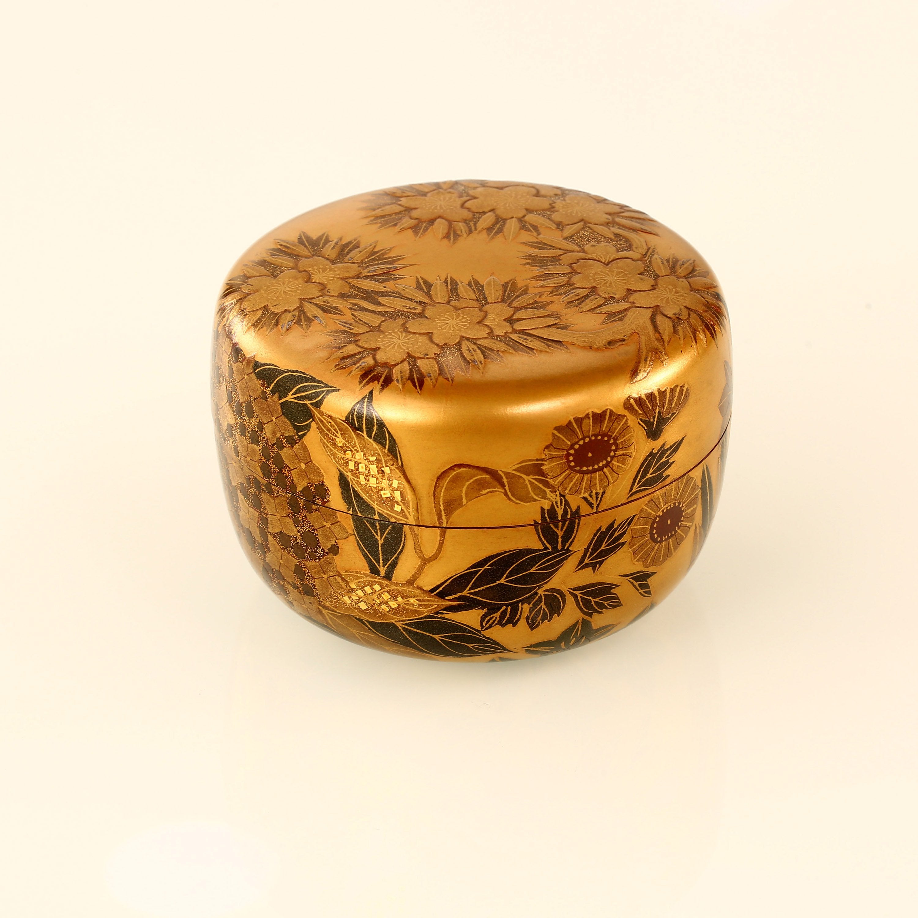 Floral pattern gold-painted gold ground tea date