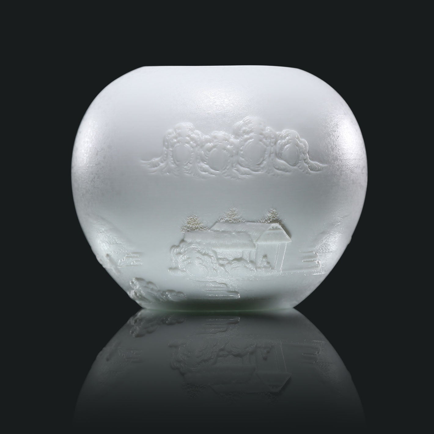 Dayazhai Tiny-Landscape Plain Porcelain Water Pot