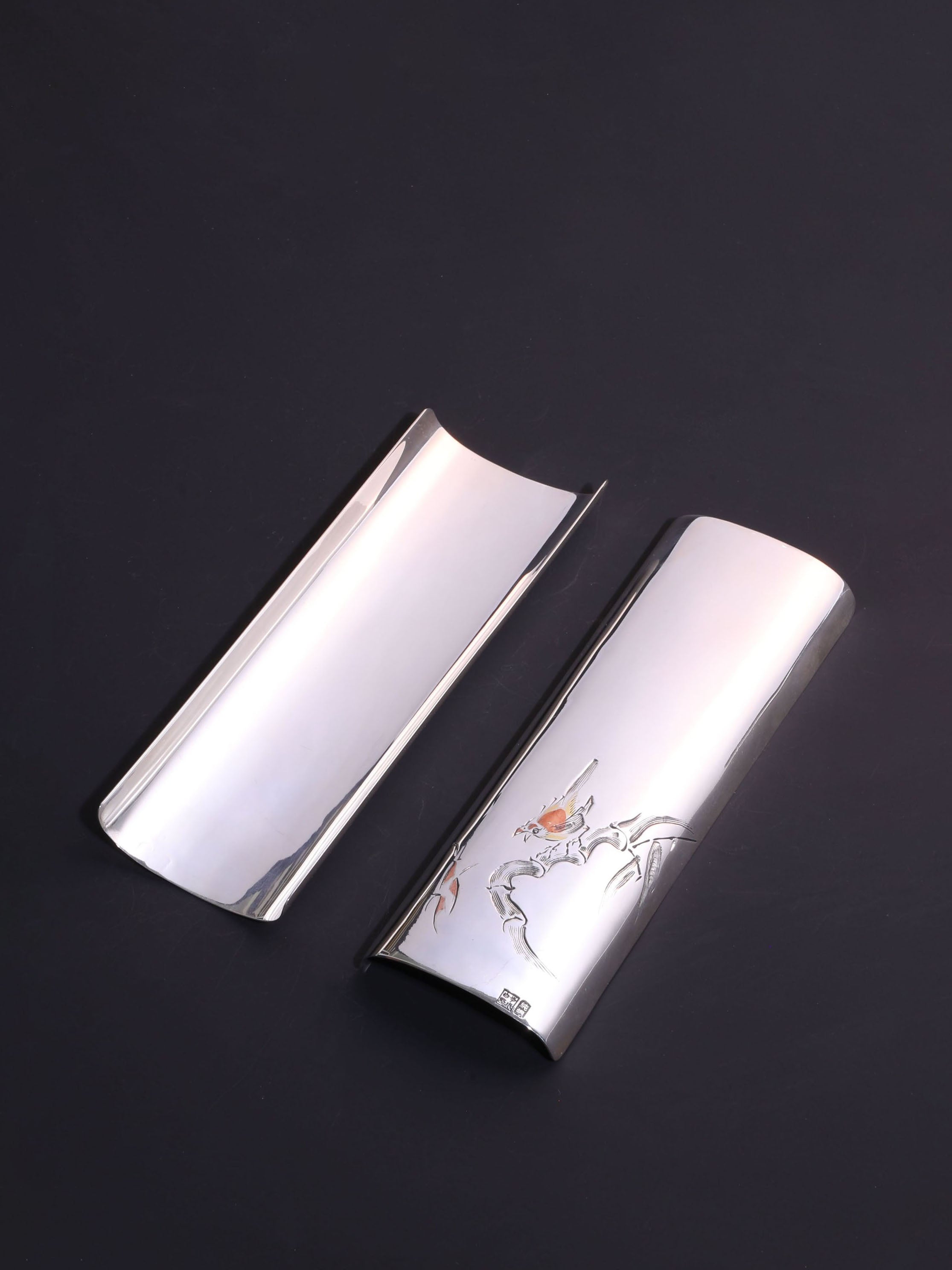 春山鸟啼纯银錾刻茶则