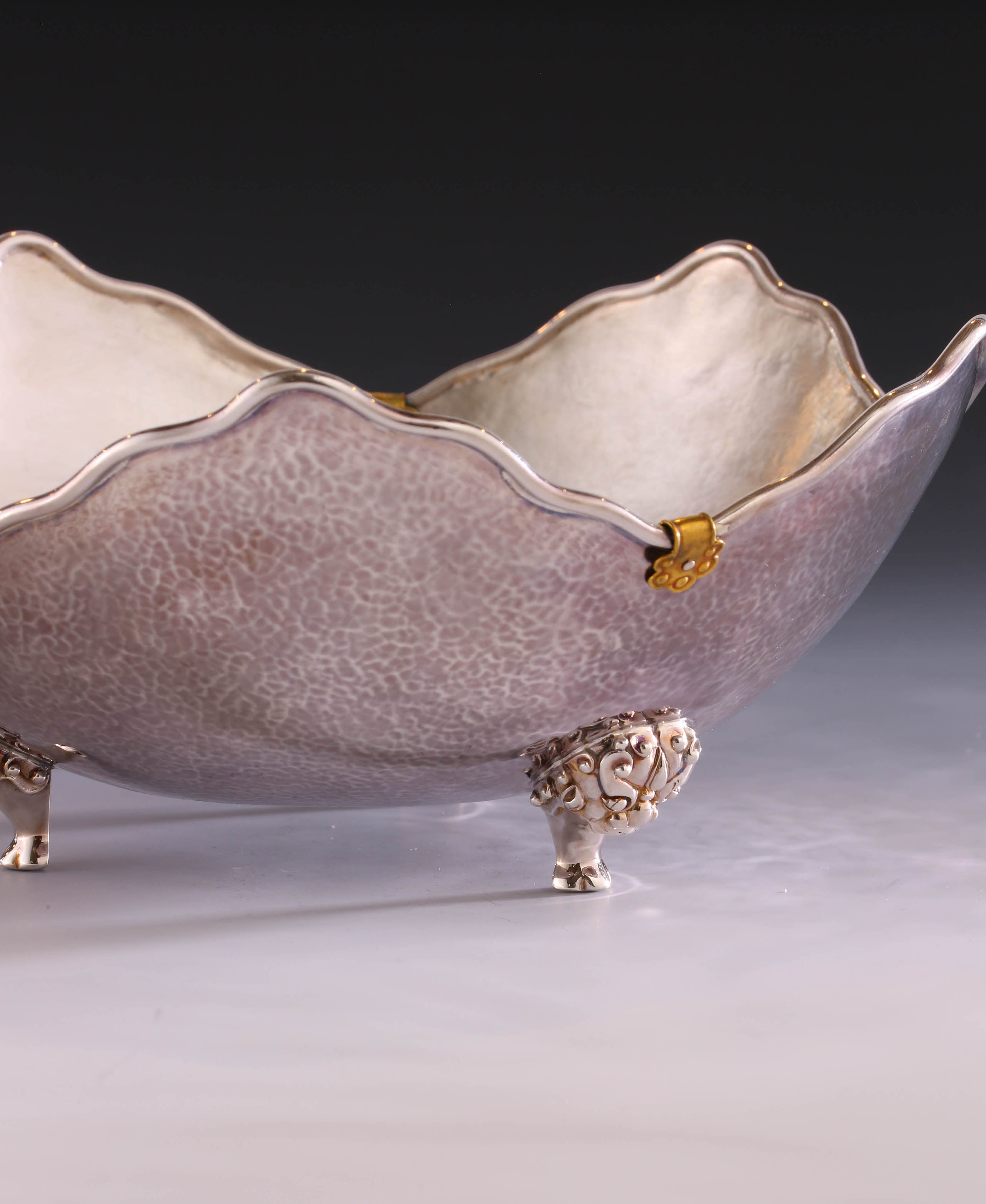 纯银饰金茶点盘