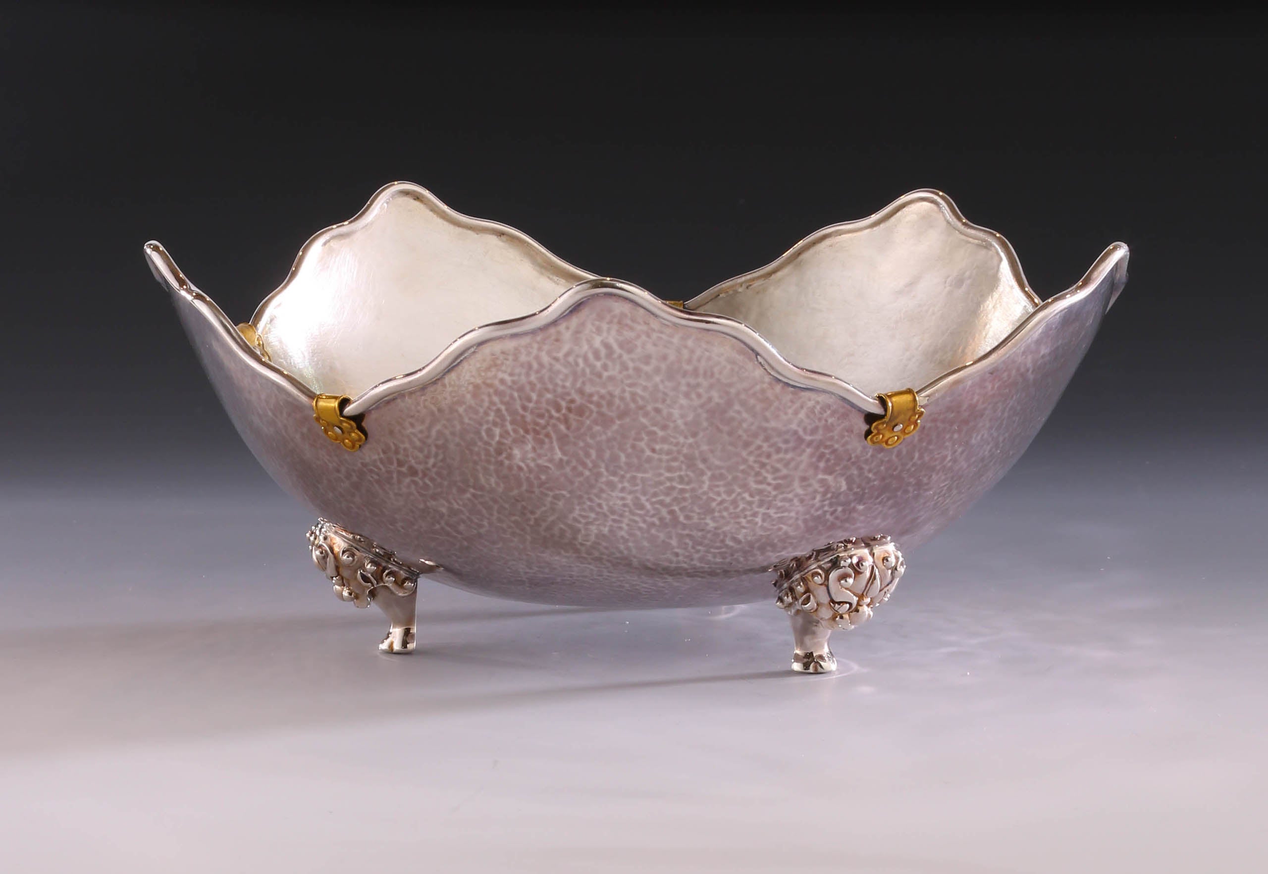 纯银饰金茶点盘