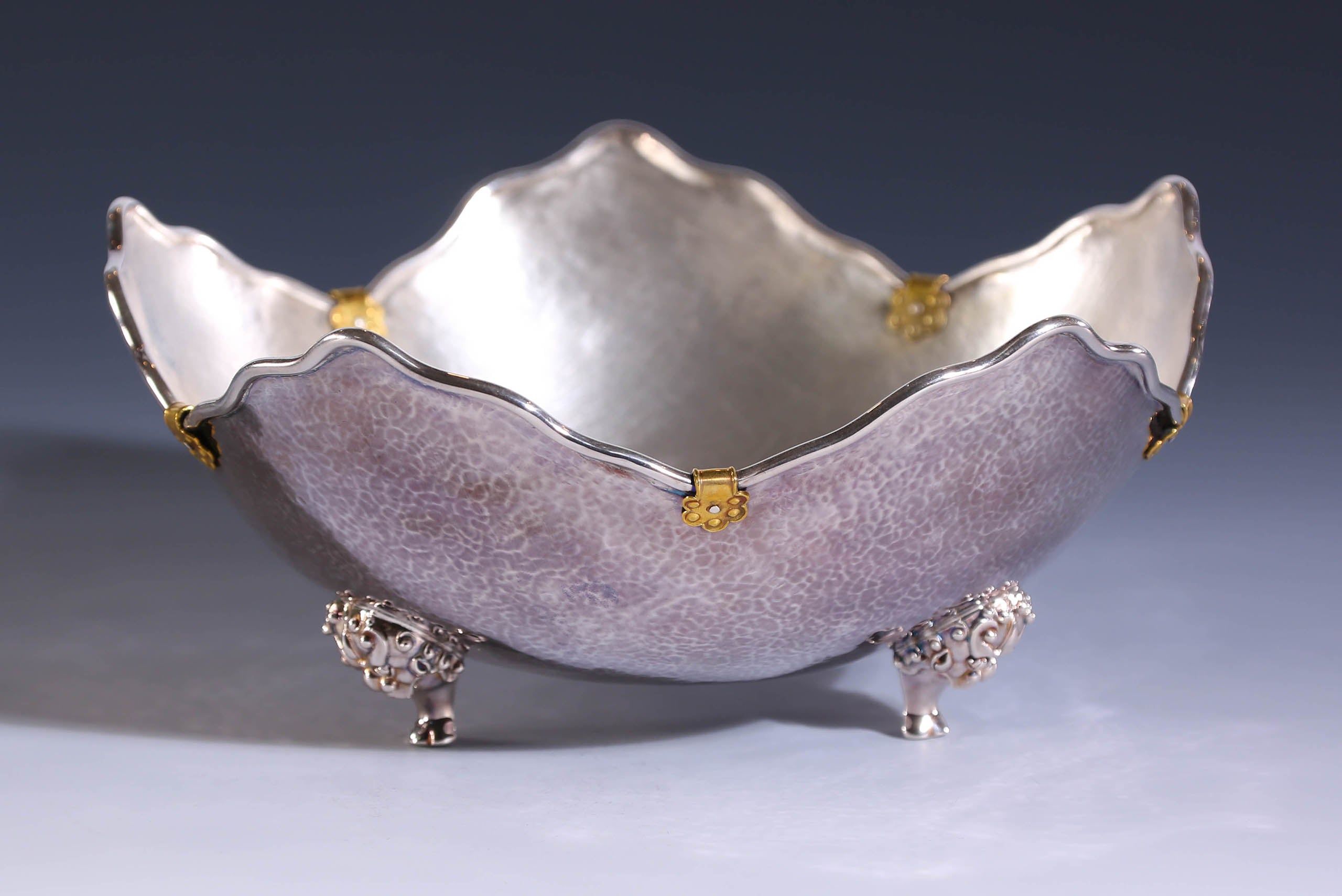 纯银饰金茶点盘