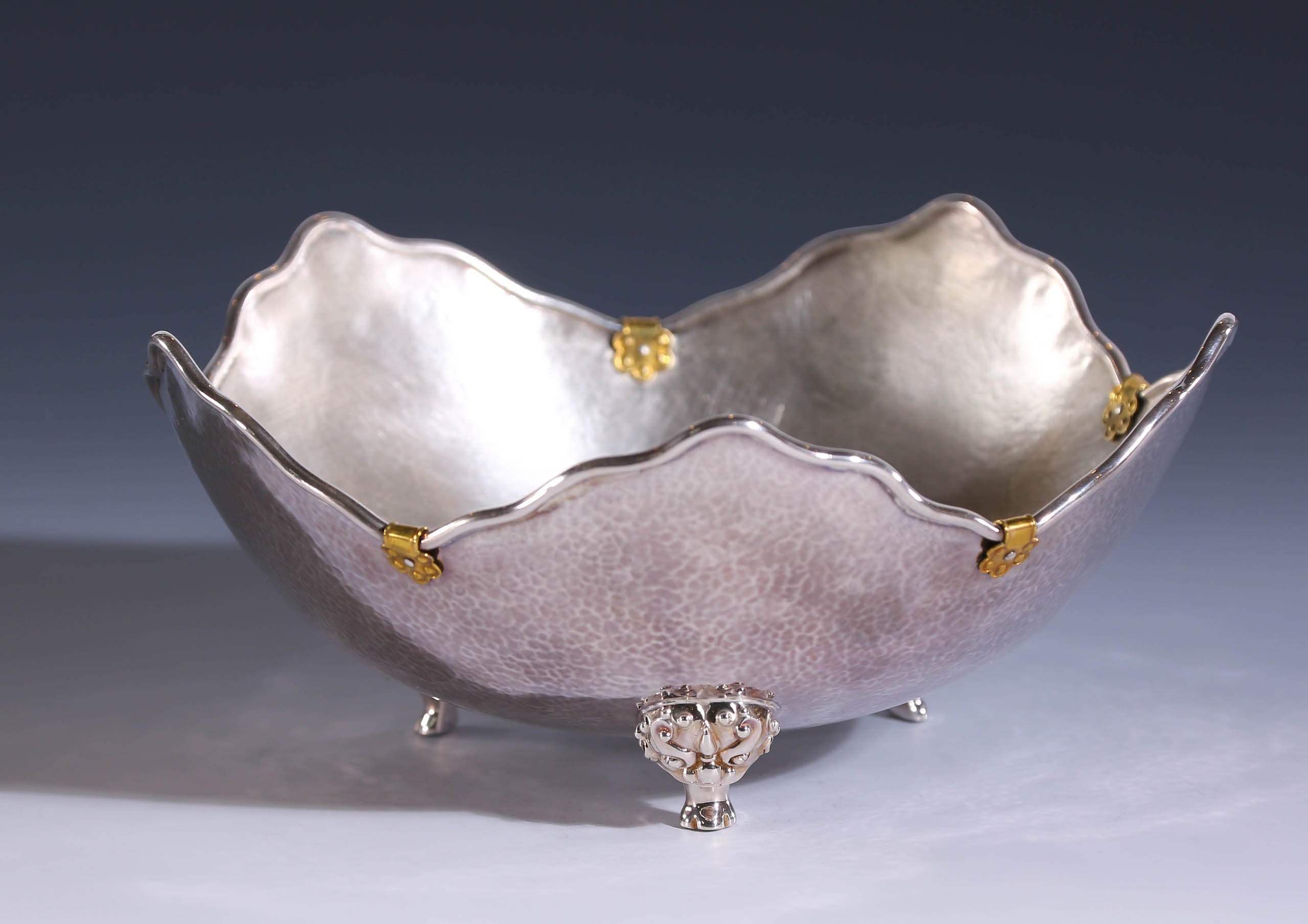 纯银饰金茶点盘