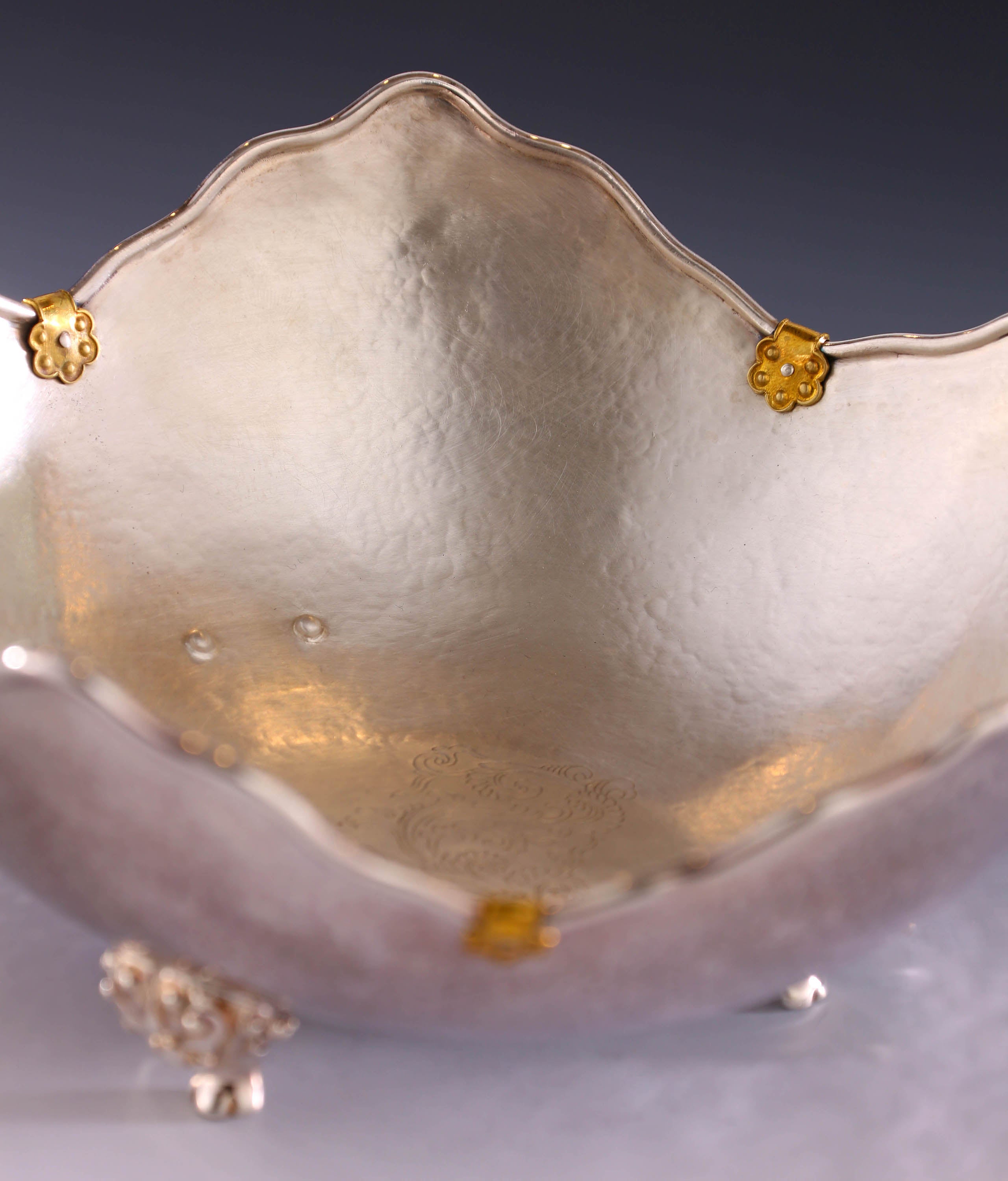 纯银饰金茶点盘