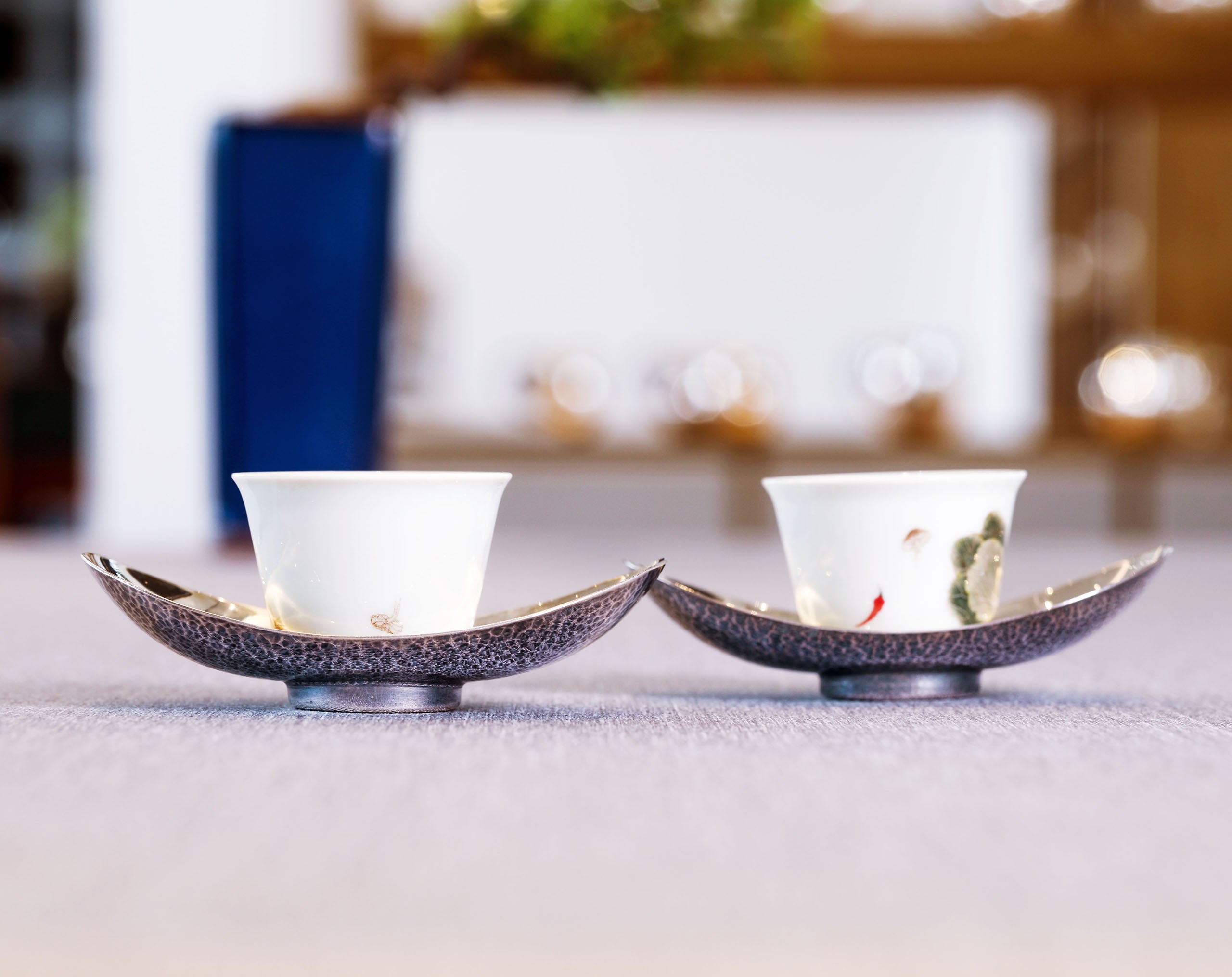 纯银元宝杯托