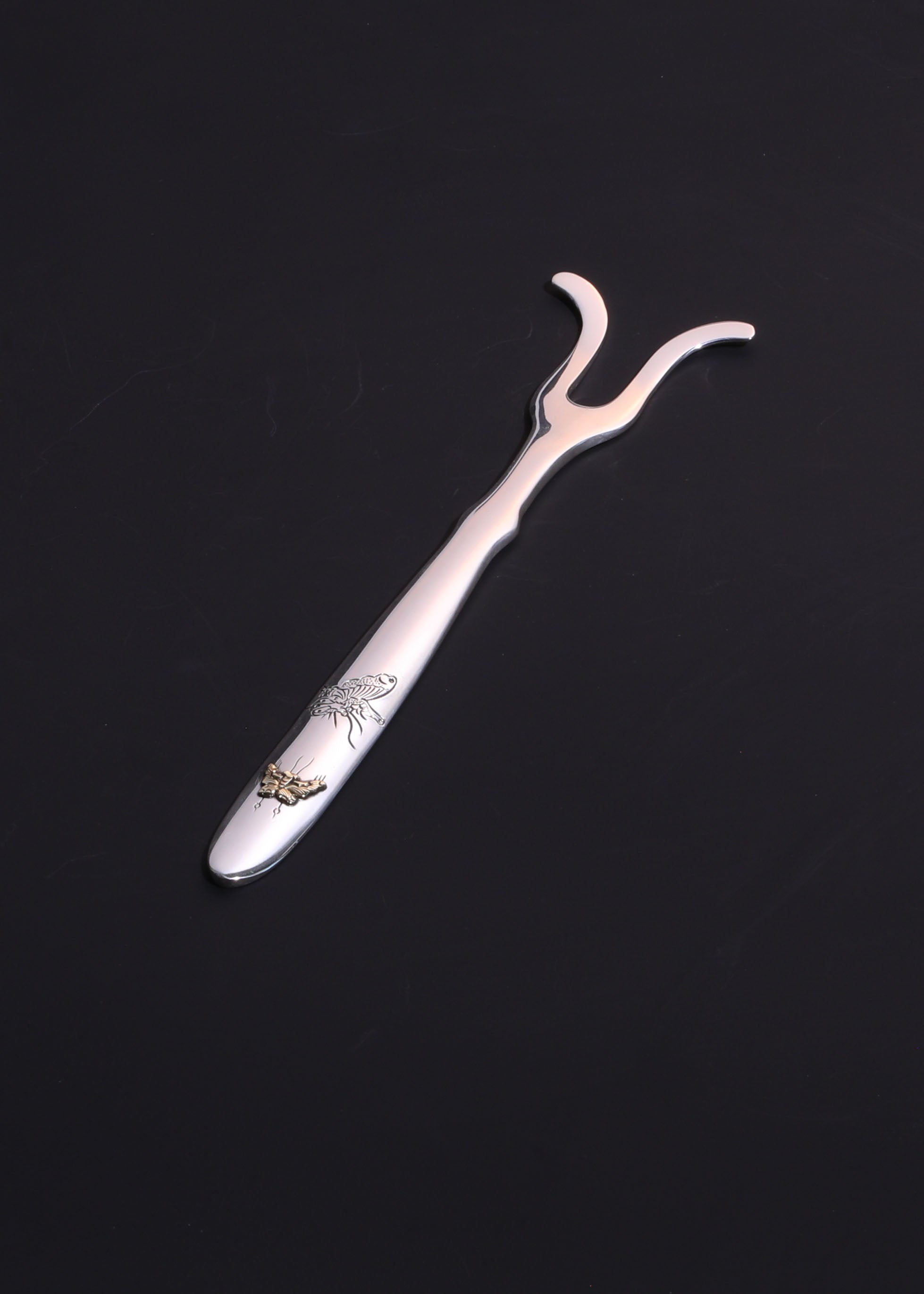 纯银錾刻茶刀|茶挑