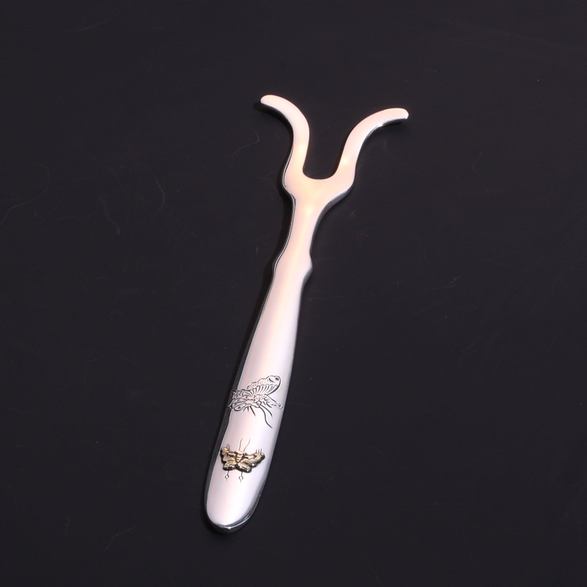 纯银錾刻茶刀|茶挑