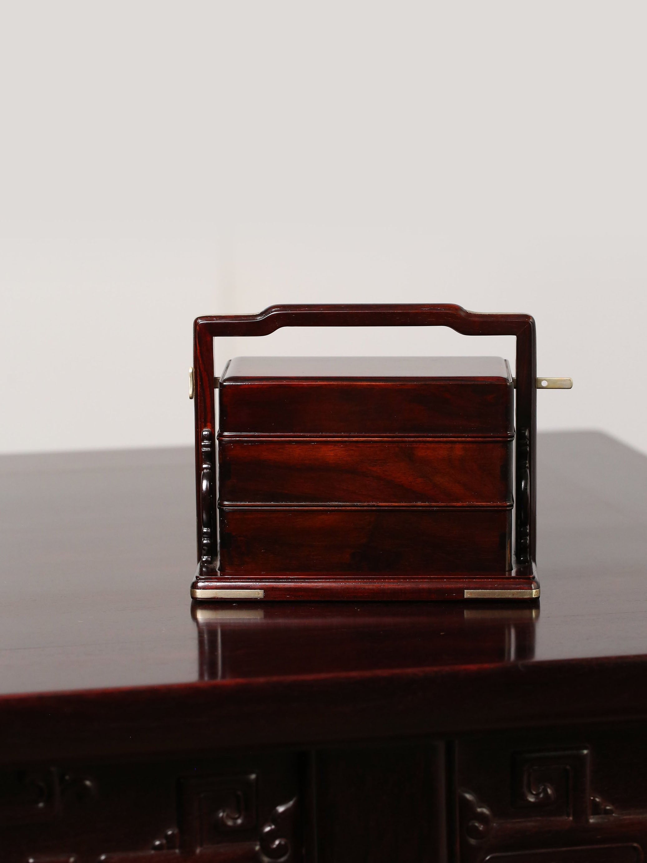 大红酸枝双层提盒