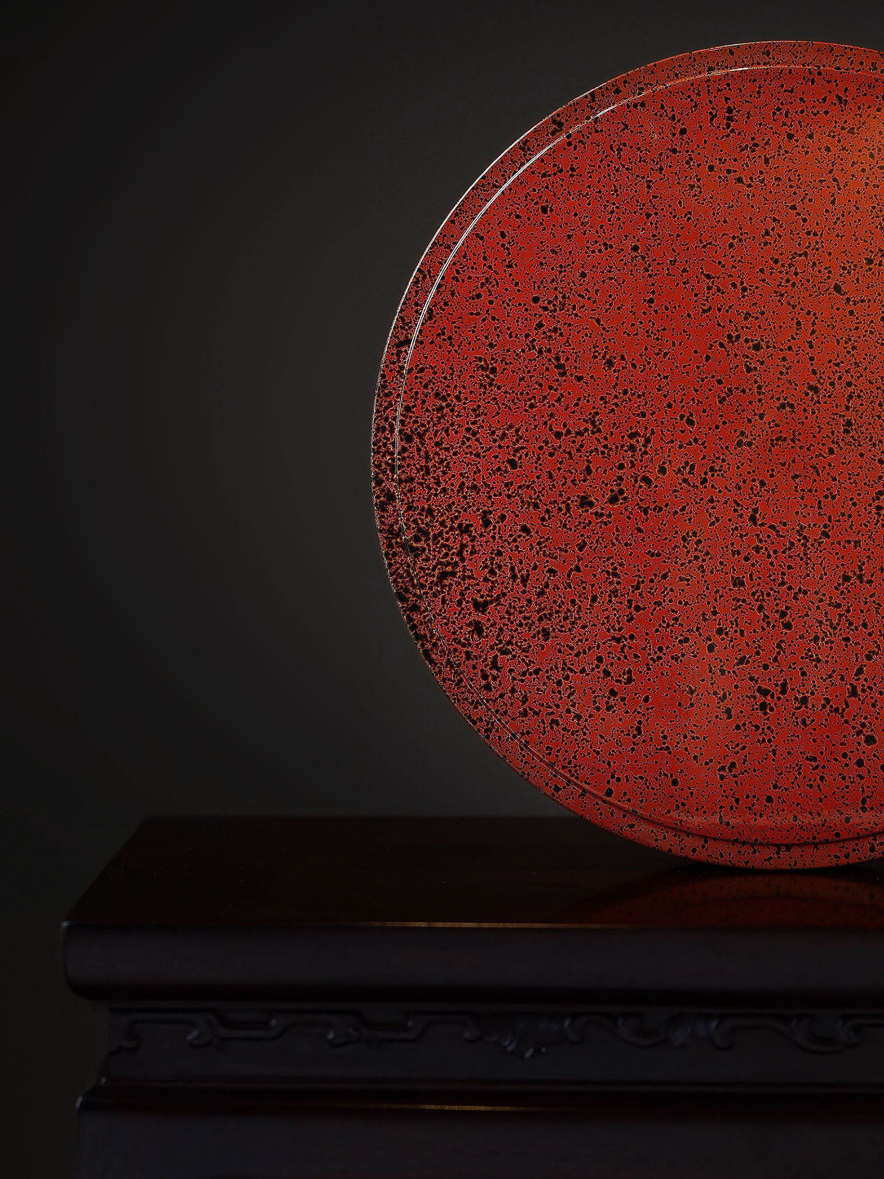 日本大漆弦纹茶盒