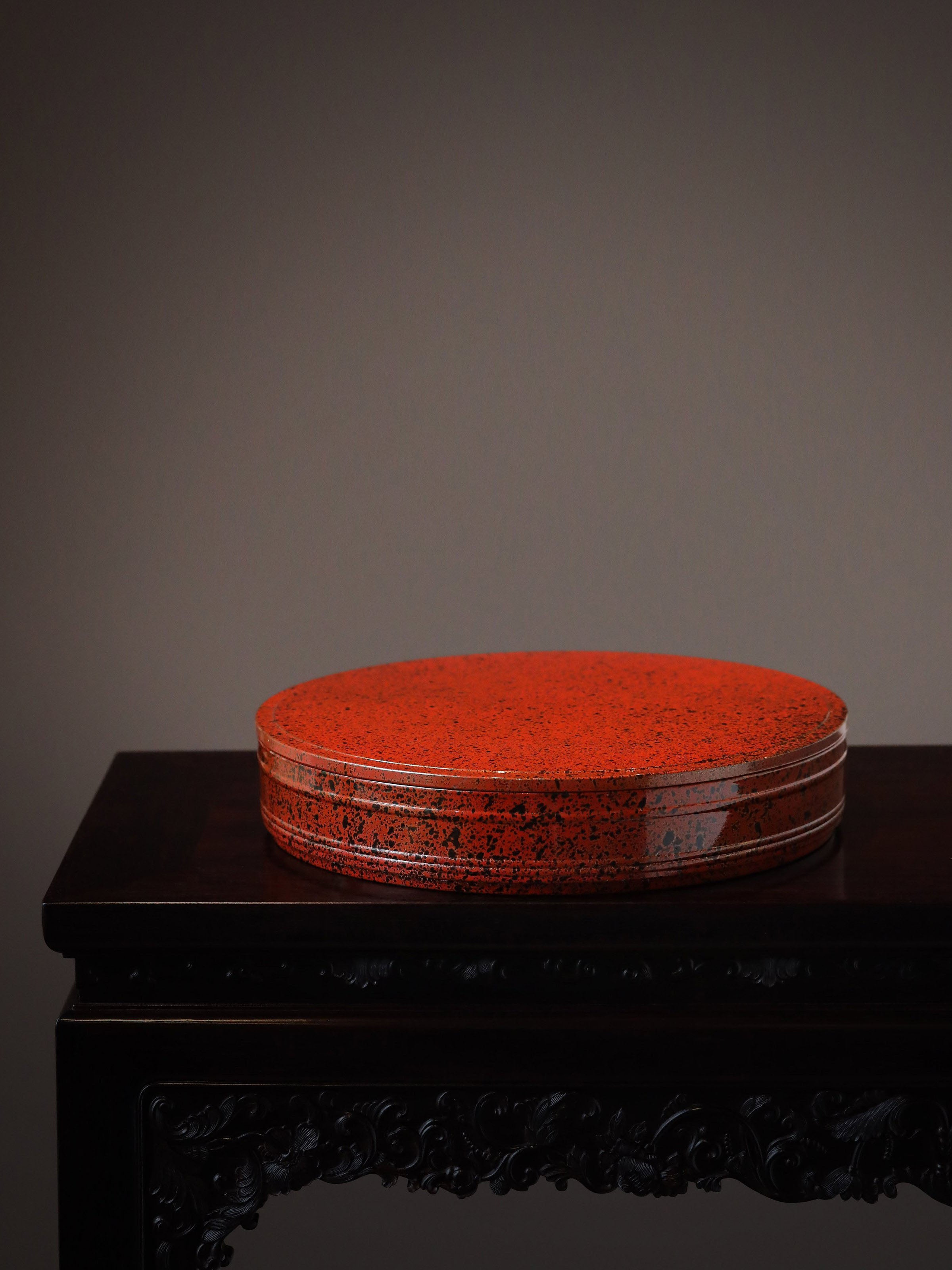 日本大漆弦纹茶盒