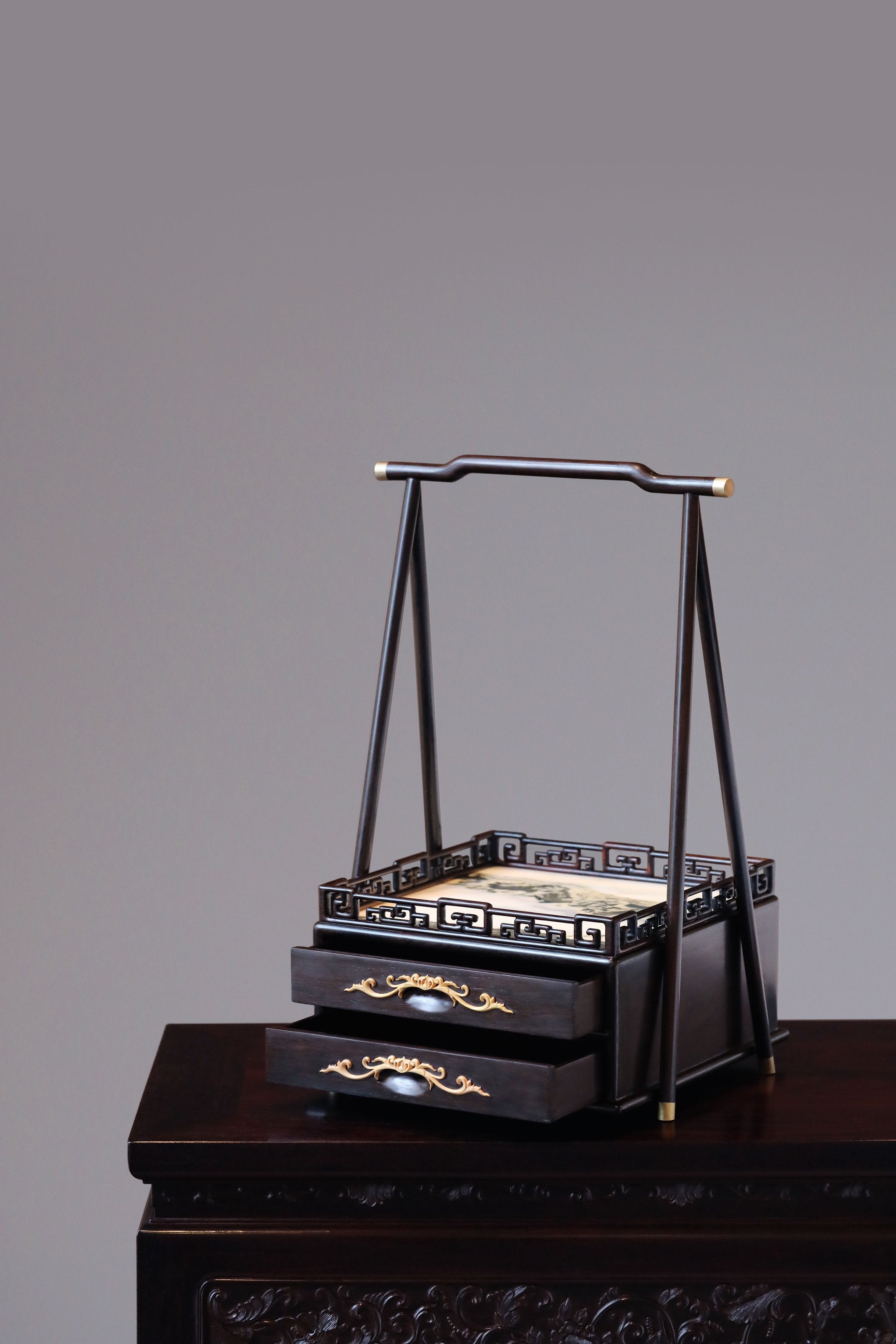 大红酸枝 提梁茶盒