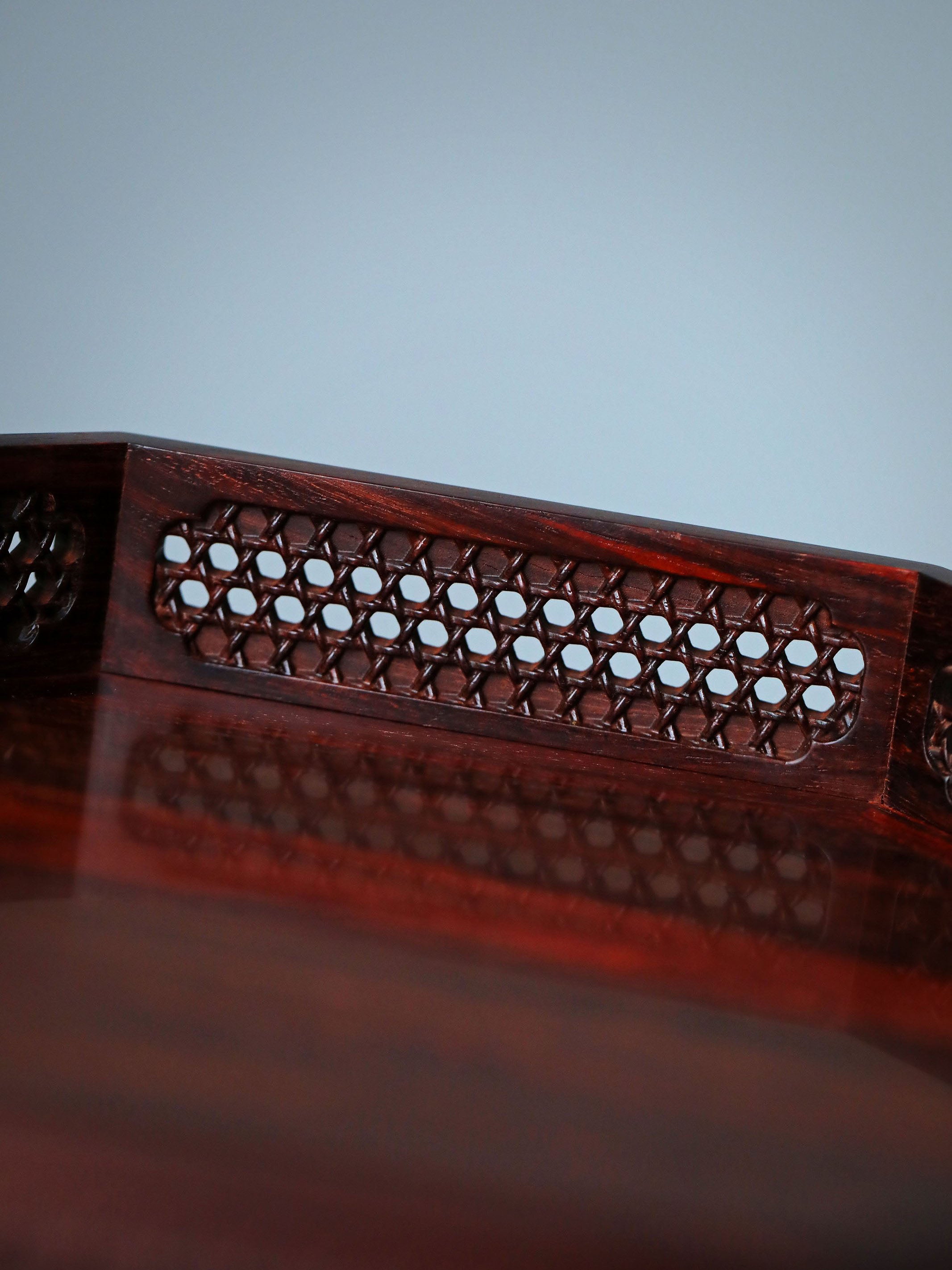 小葉紫檀八角茶盤