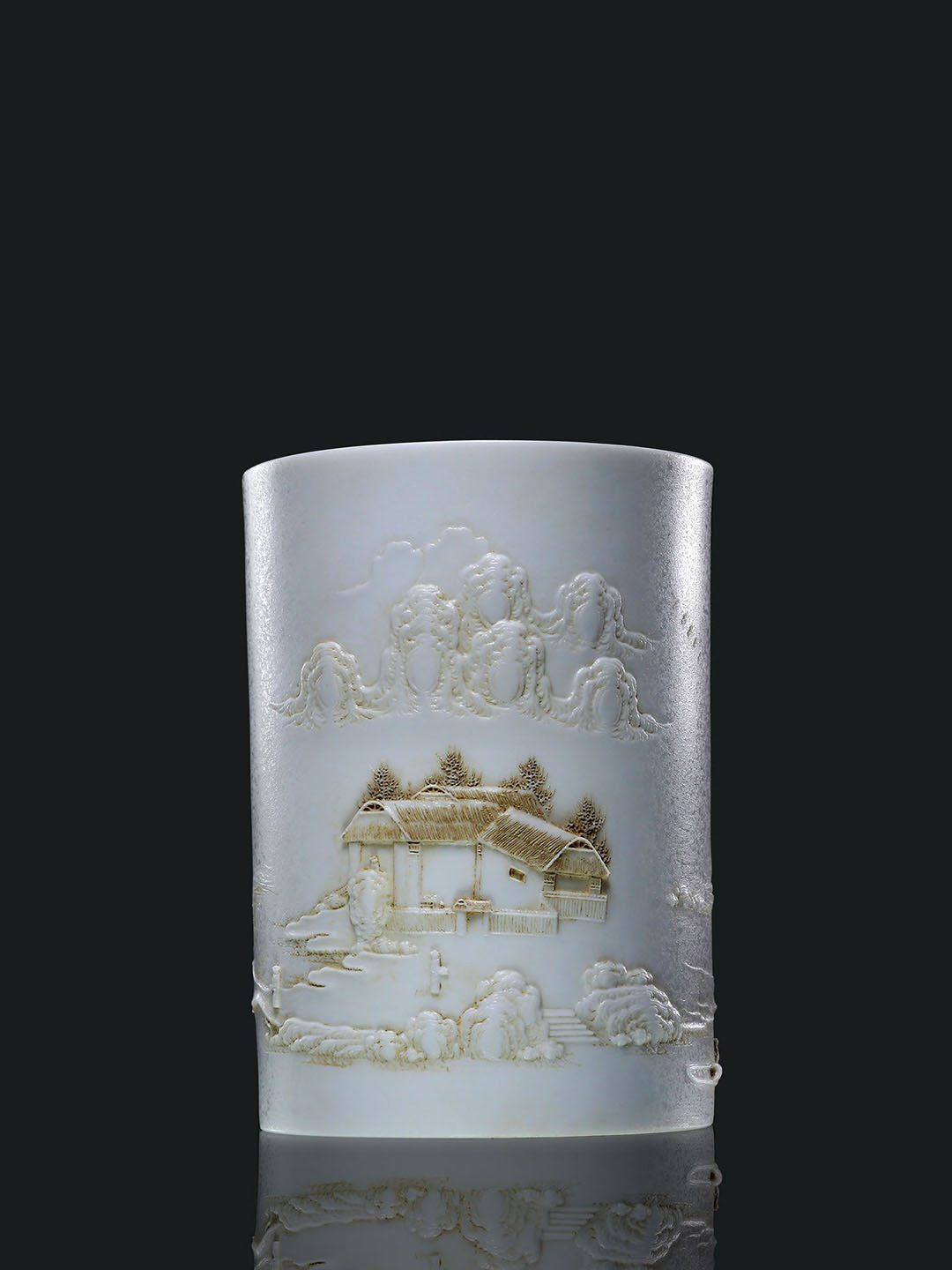 Dayazhai Carved White Porcelain Brush Pot