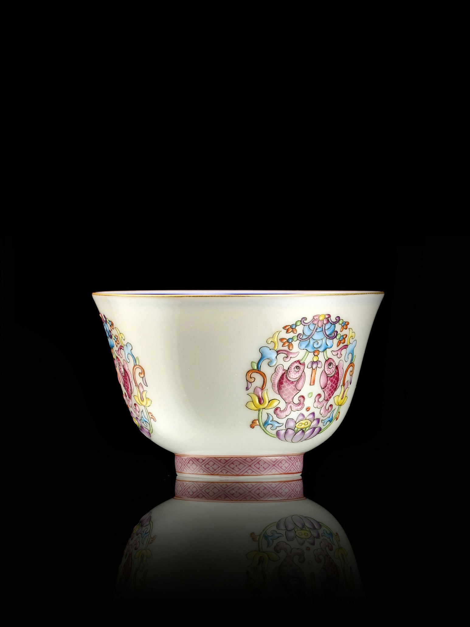 琺瑯彩連年有餘鈴鐺杯