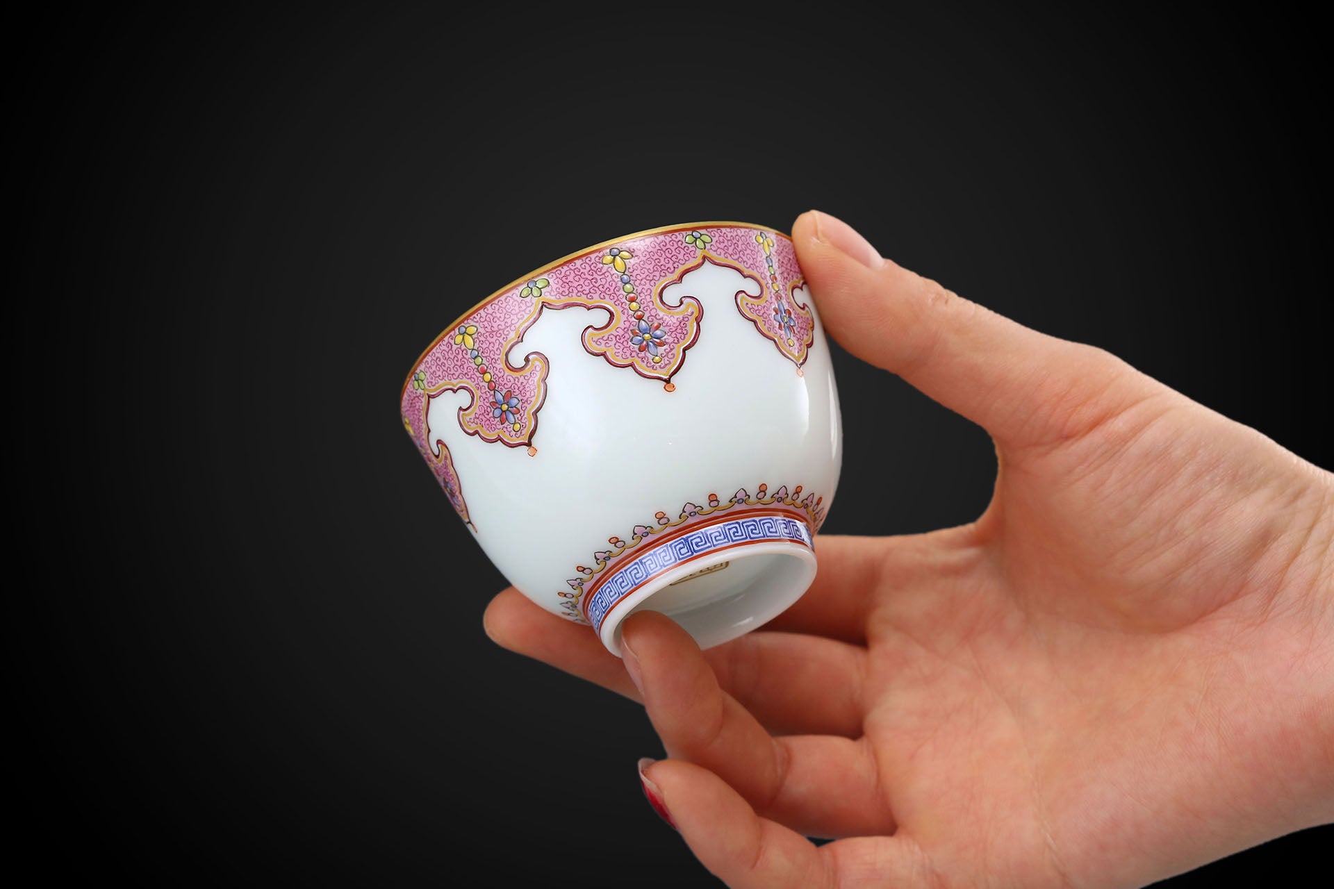 Enamel Bell-shaped Cup with Ruyi Motifs