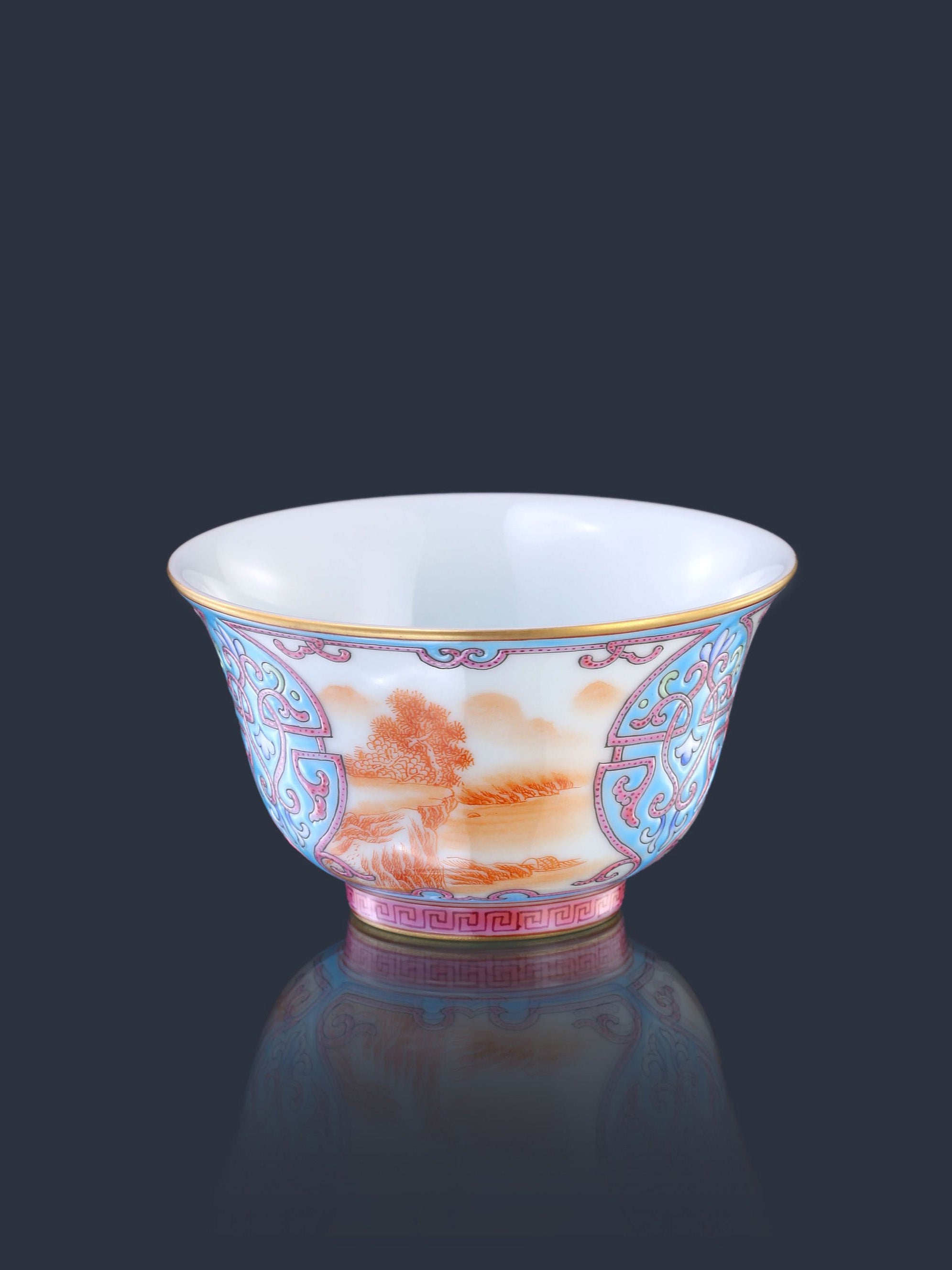 Enamel Landscape Flared Rim Cup