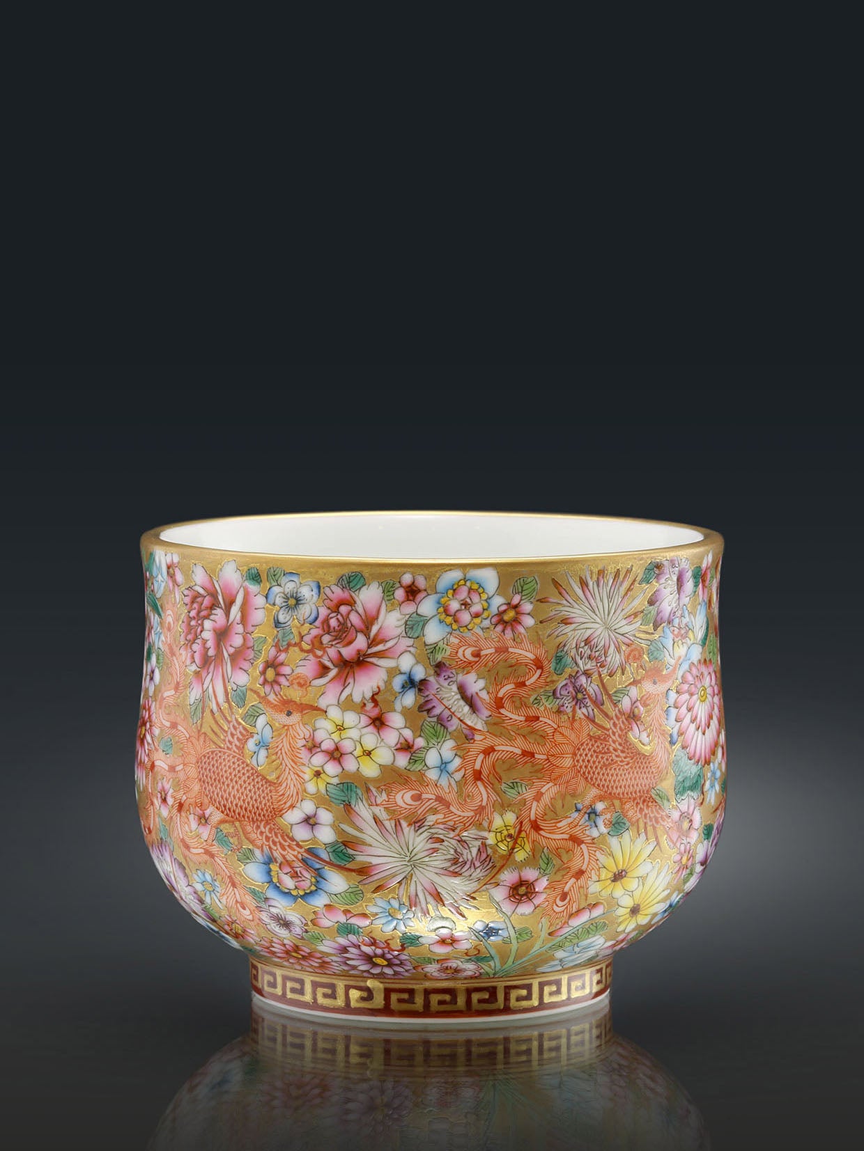 Phoenix Motif Hundred-Flower Cup