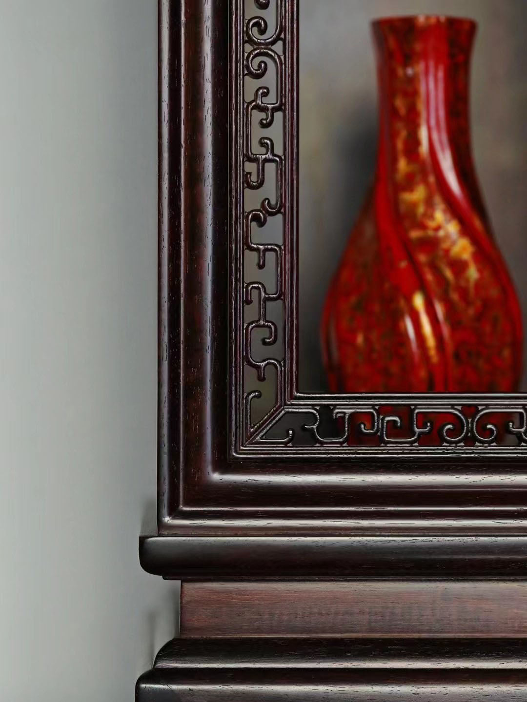 小叶紫檀拐子龙多宝茶柜