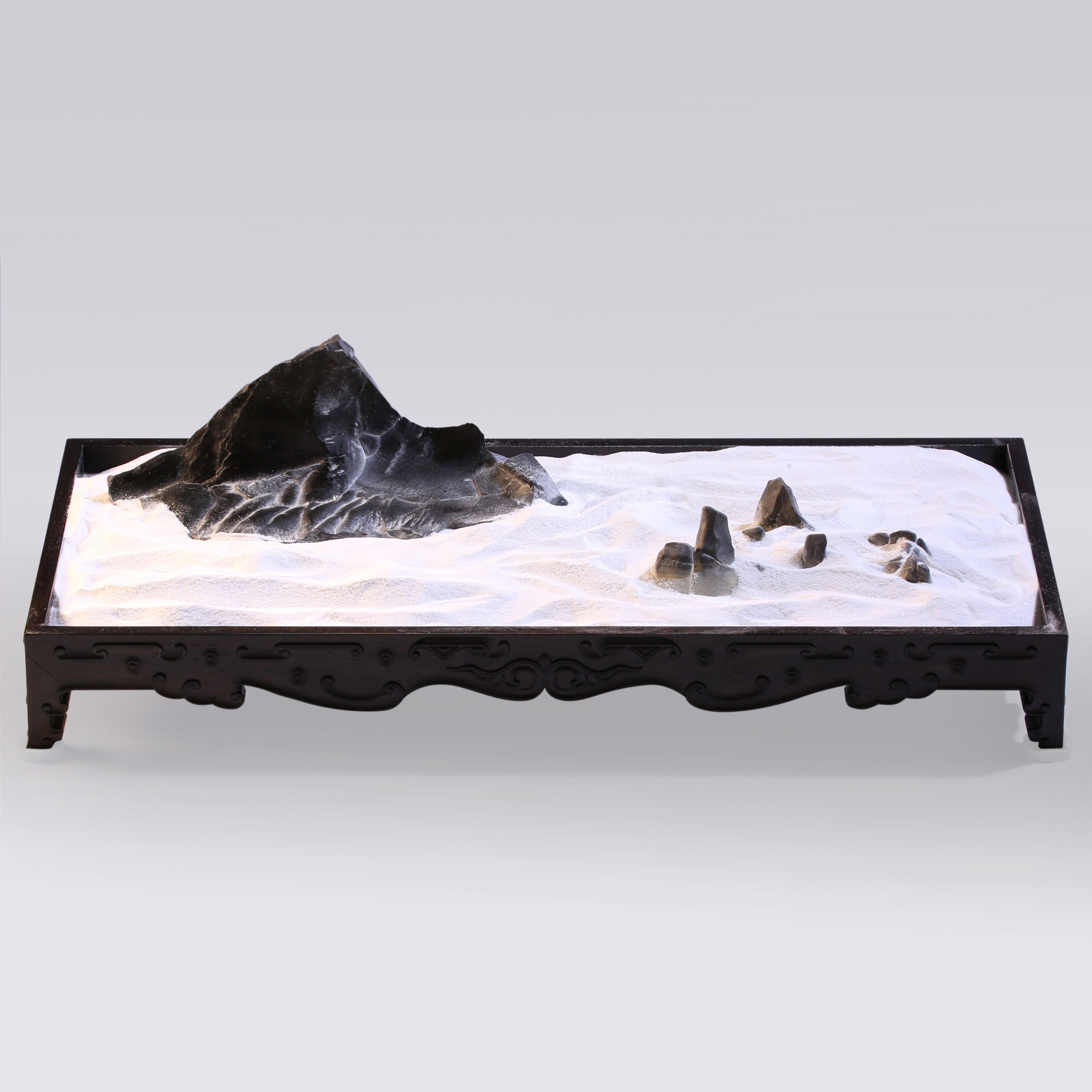 孤峰雲天外 靈璧石盆景