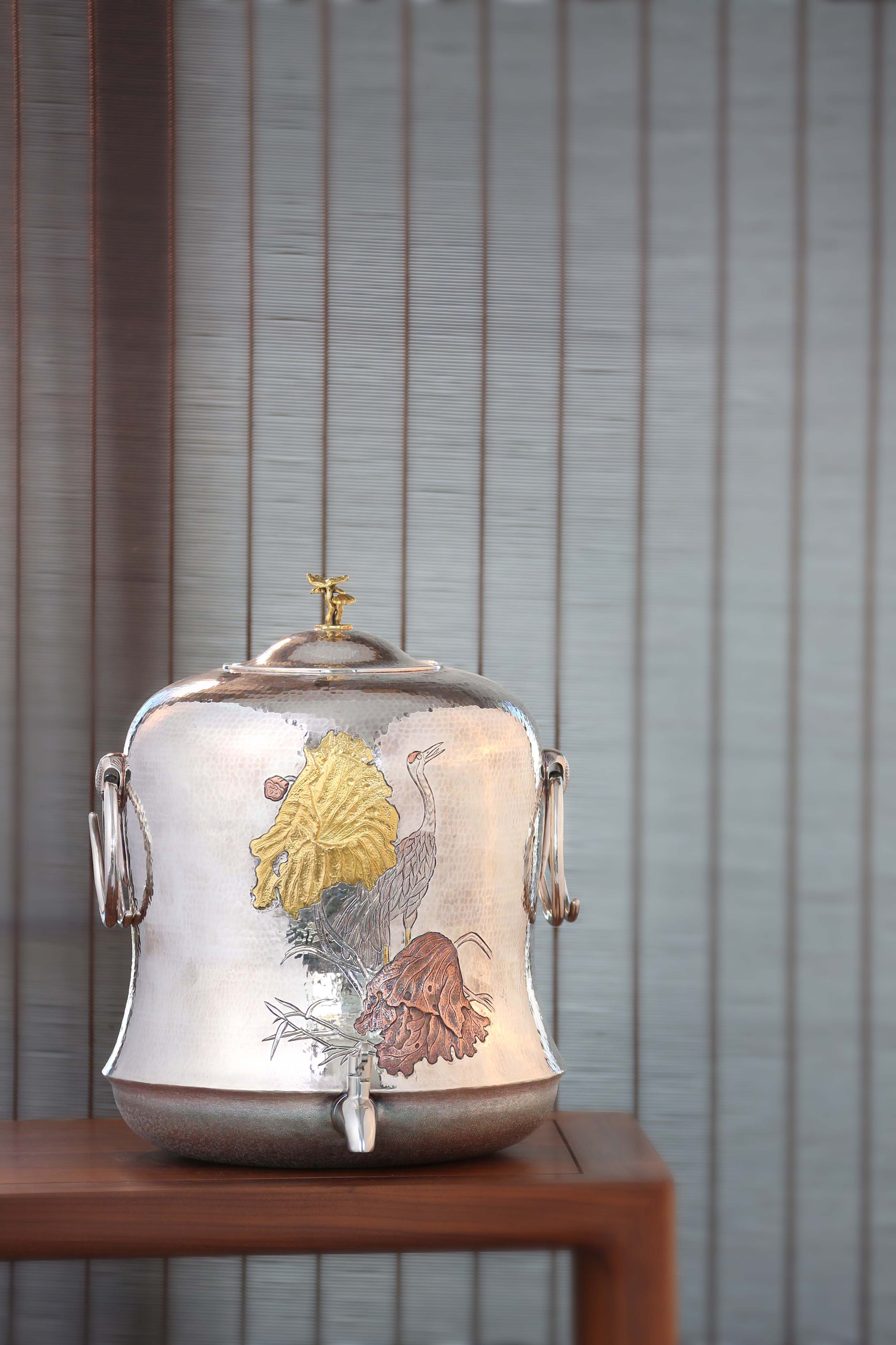 仙鹤纯银大水缸