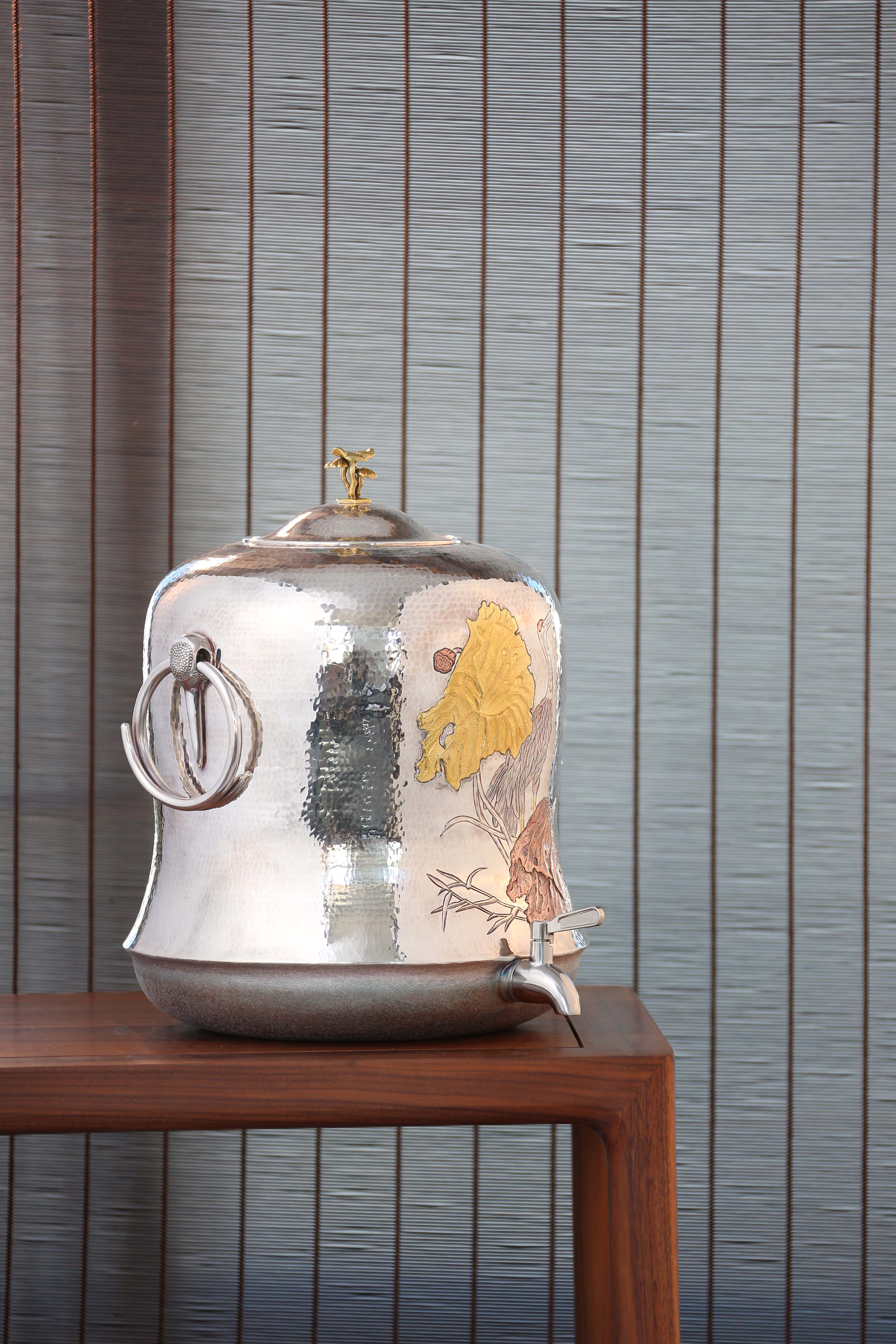 仙鹤纯银大水缸