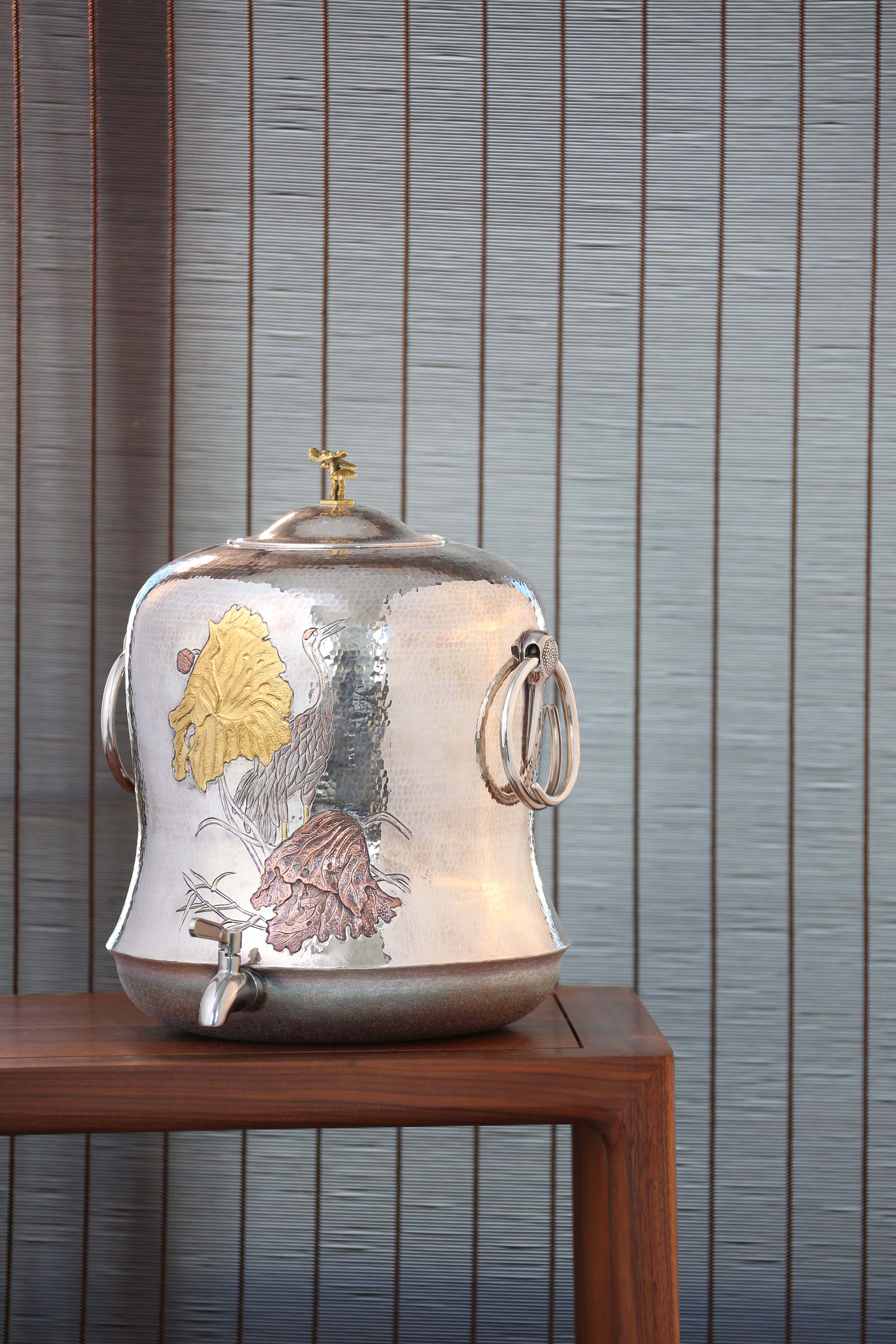 仙鹤纯银大水缸