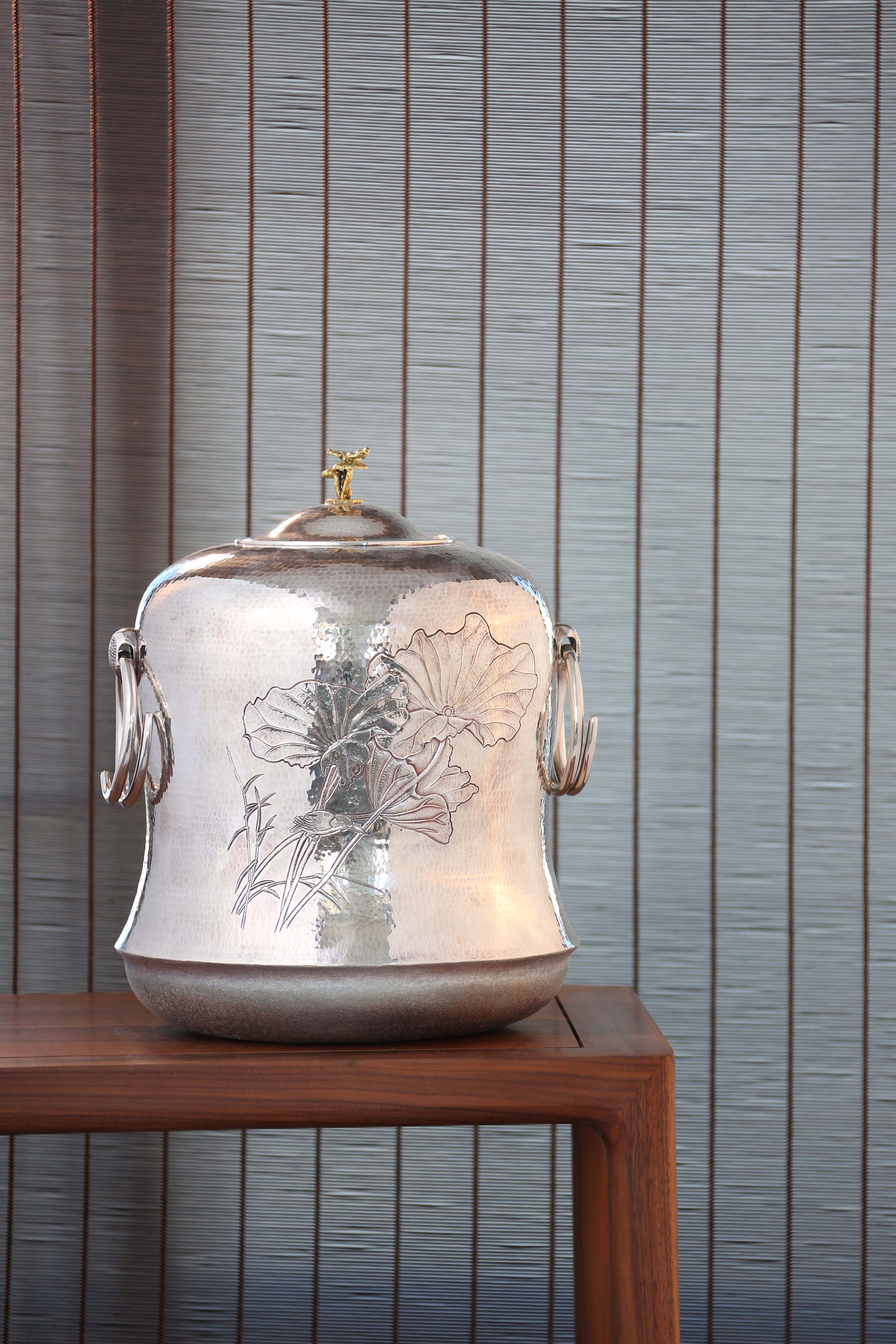 仙鹤纯银大水缸