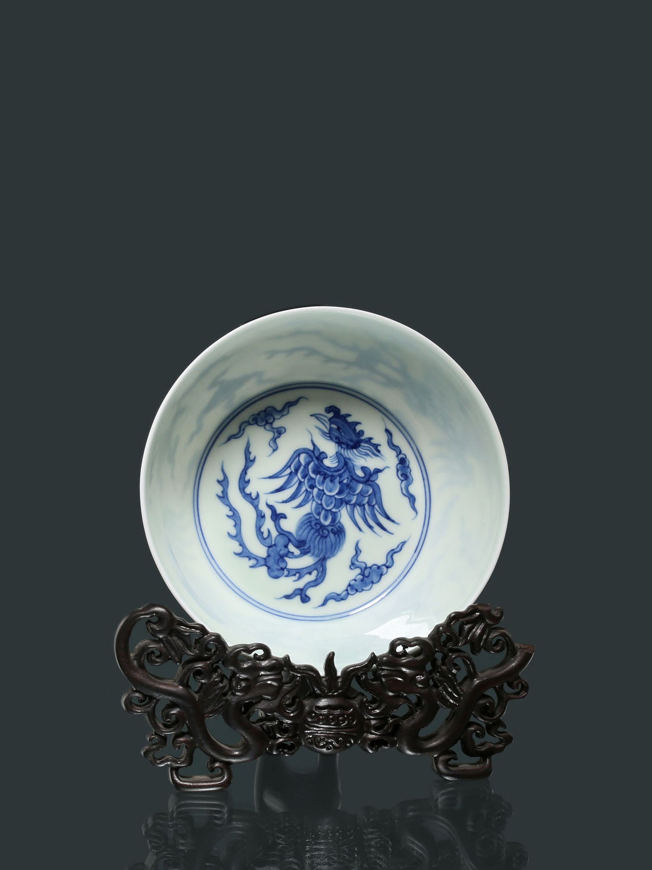 Blue and White Dragon / Phoenix Bowl