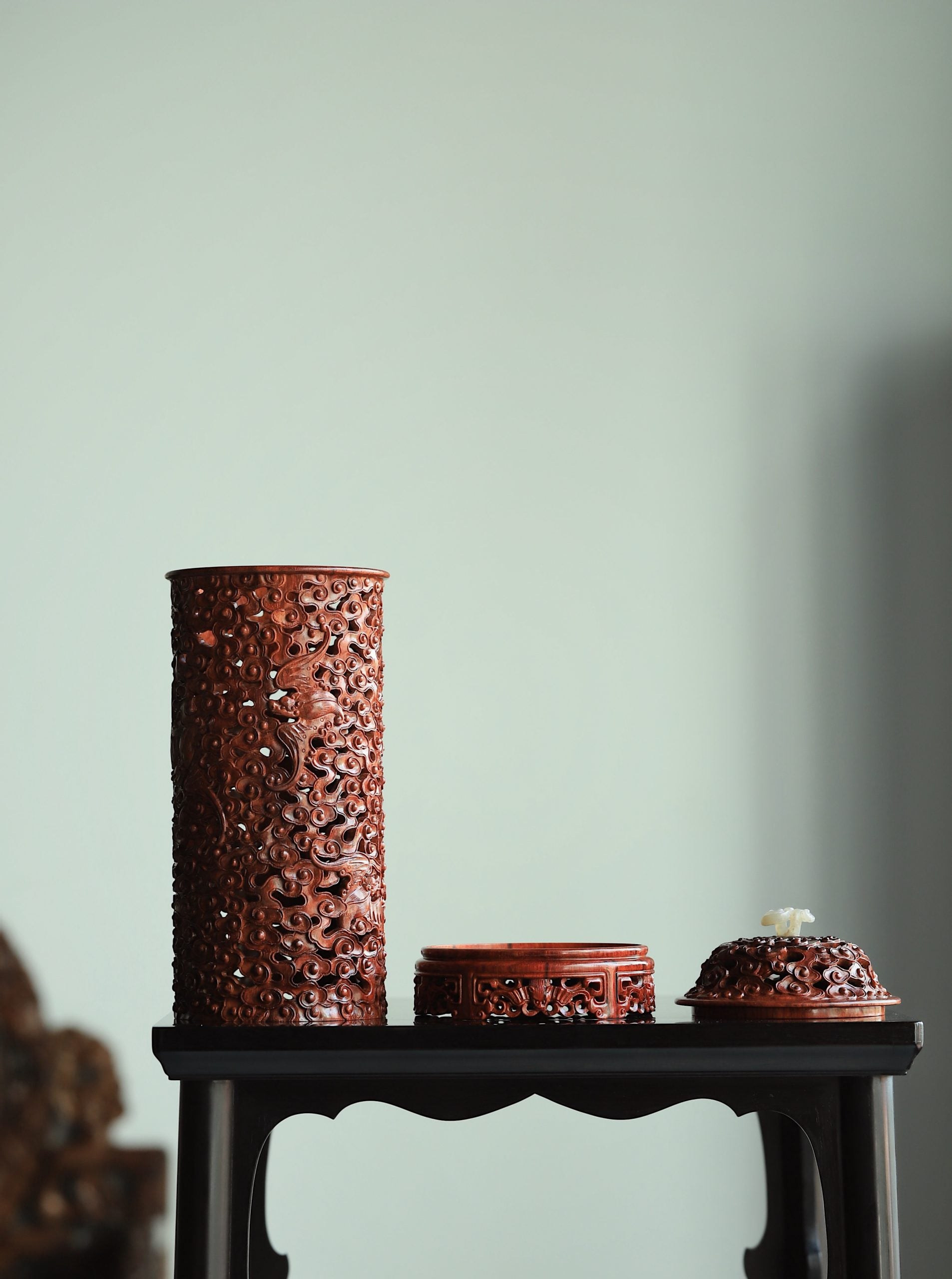 小叶紫檀香炉福气临门