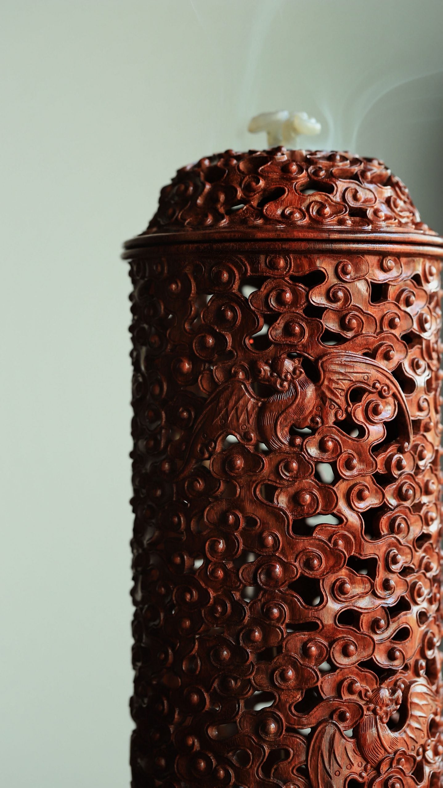 小叶紫檀香炉福气临门