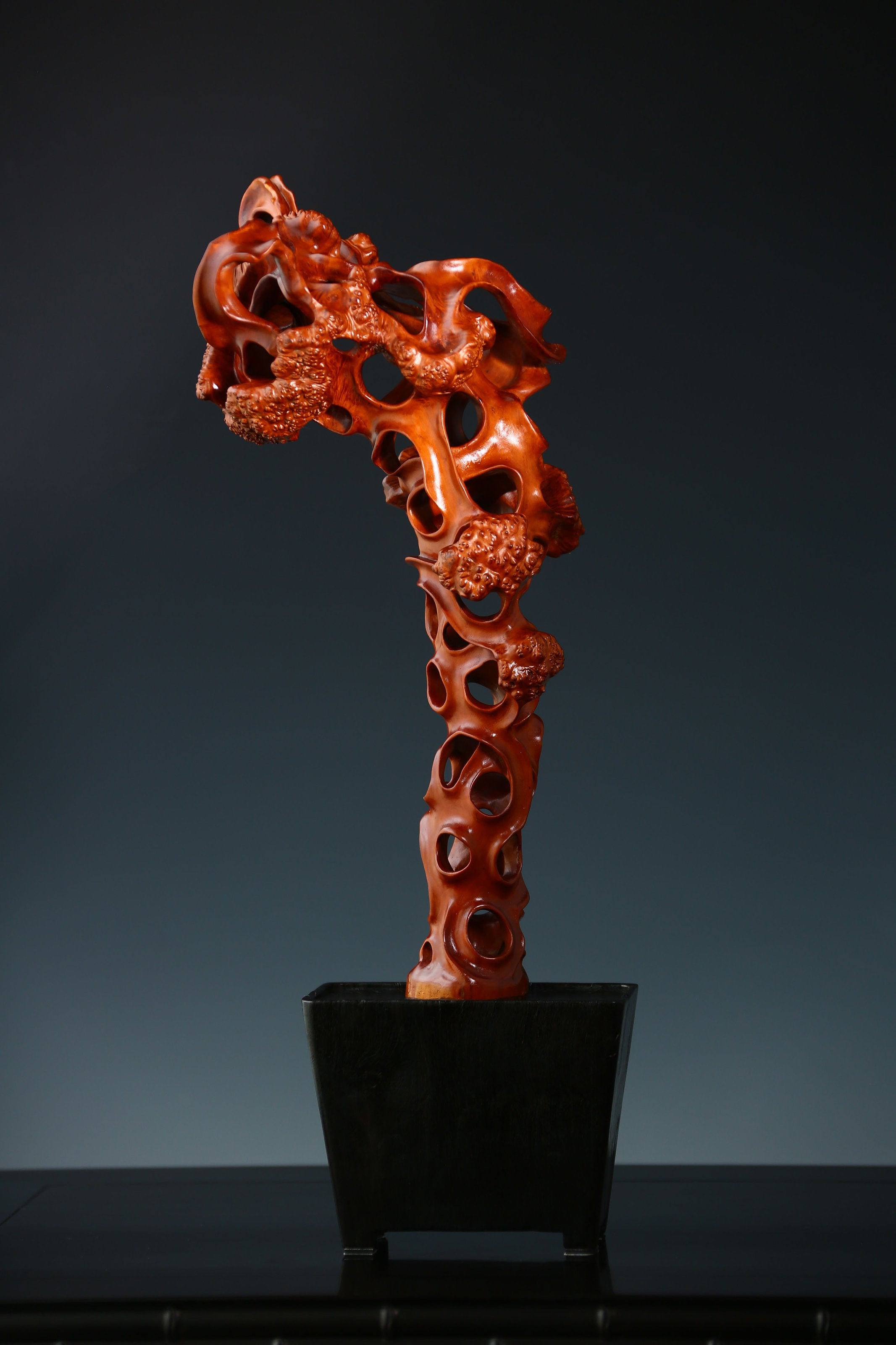 黄杨木雕立峰山子