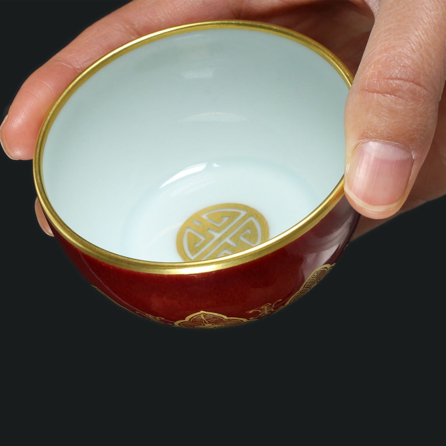 Sacrificial Red and Gold-Plated Bowl/Cup