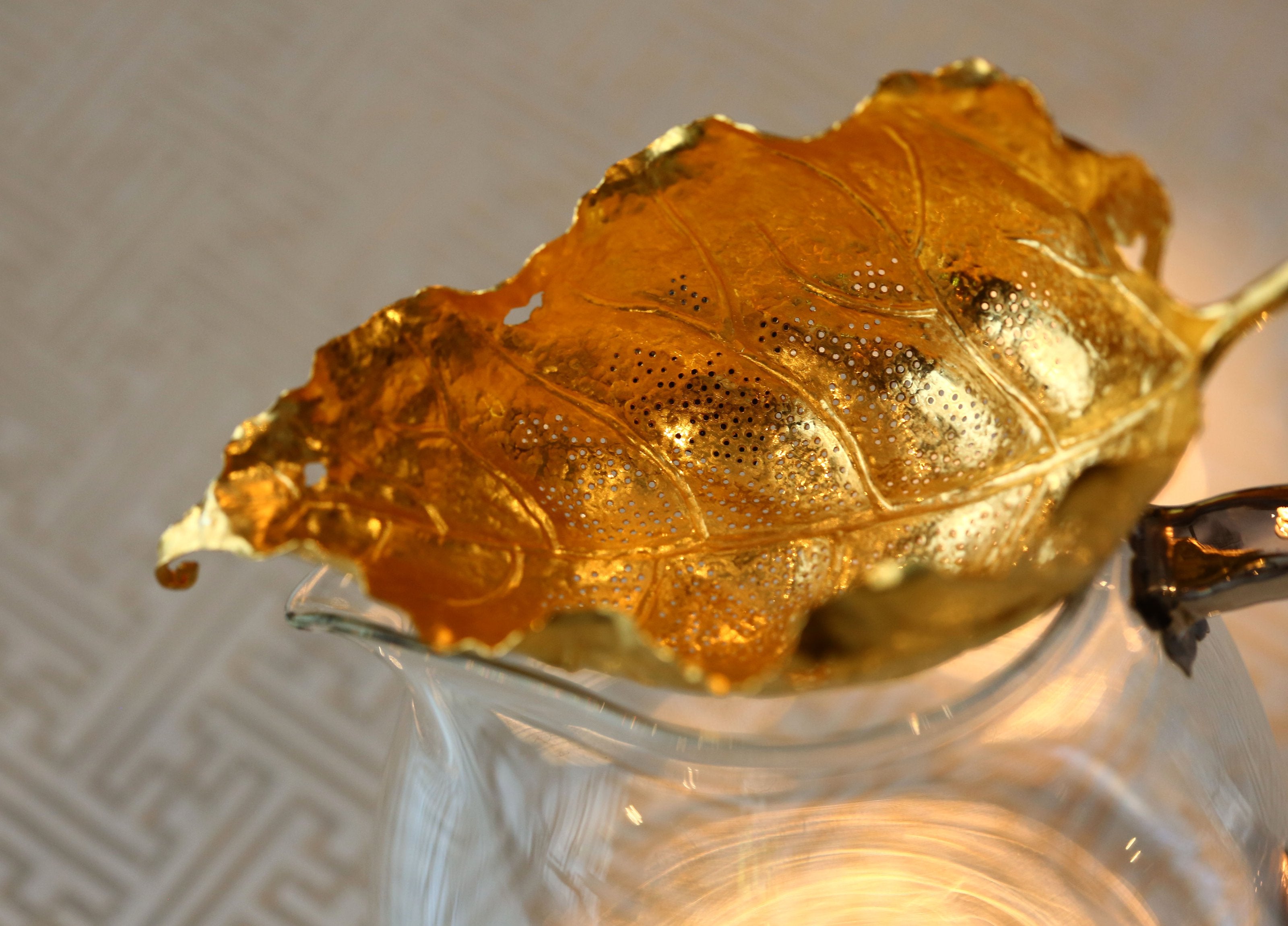 金秋叶纯金茶滤