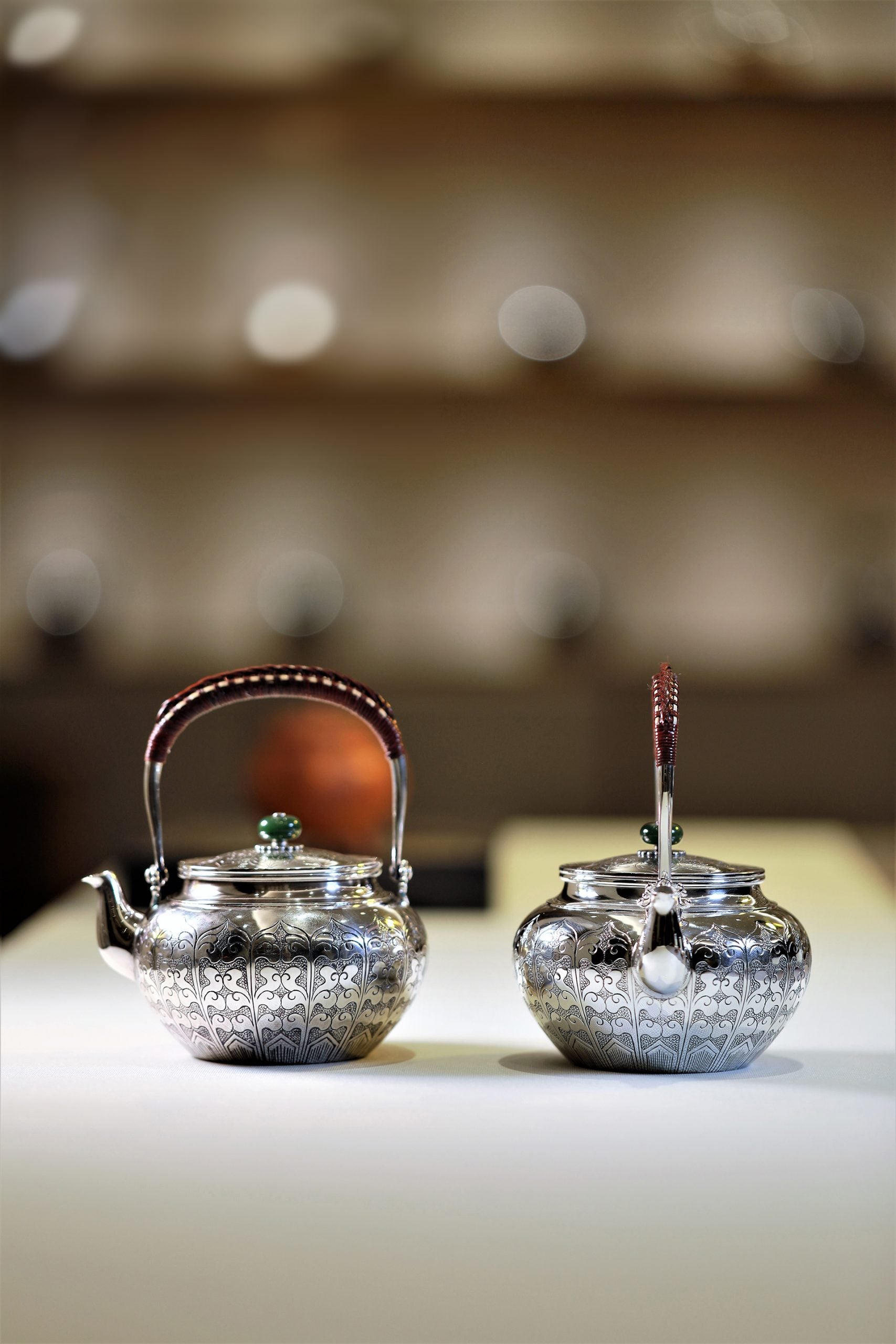 蓮瓣純銀提梁泡壺