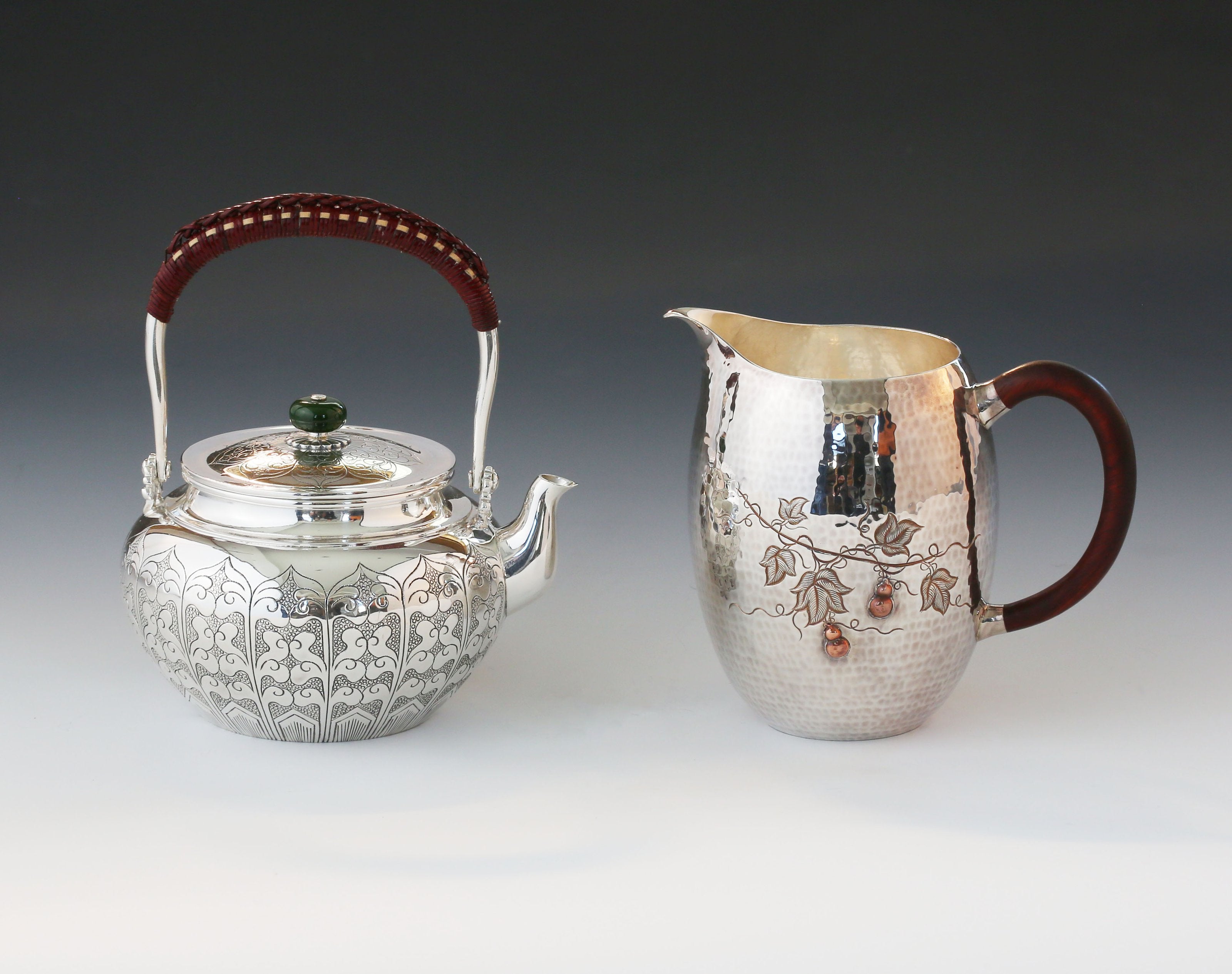 蓮瓣純銀提梁泡壺