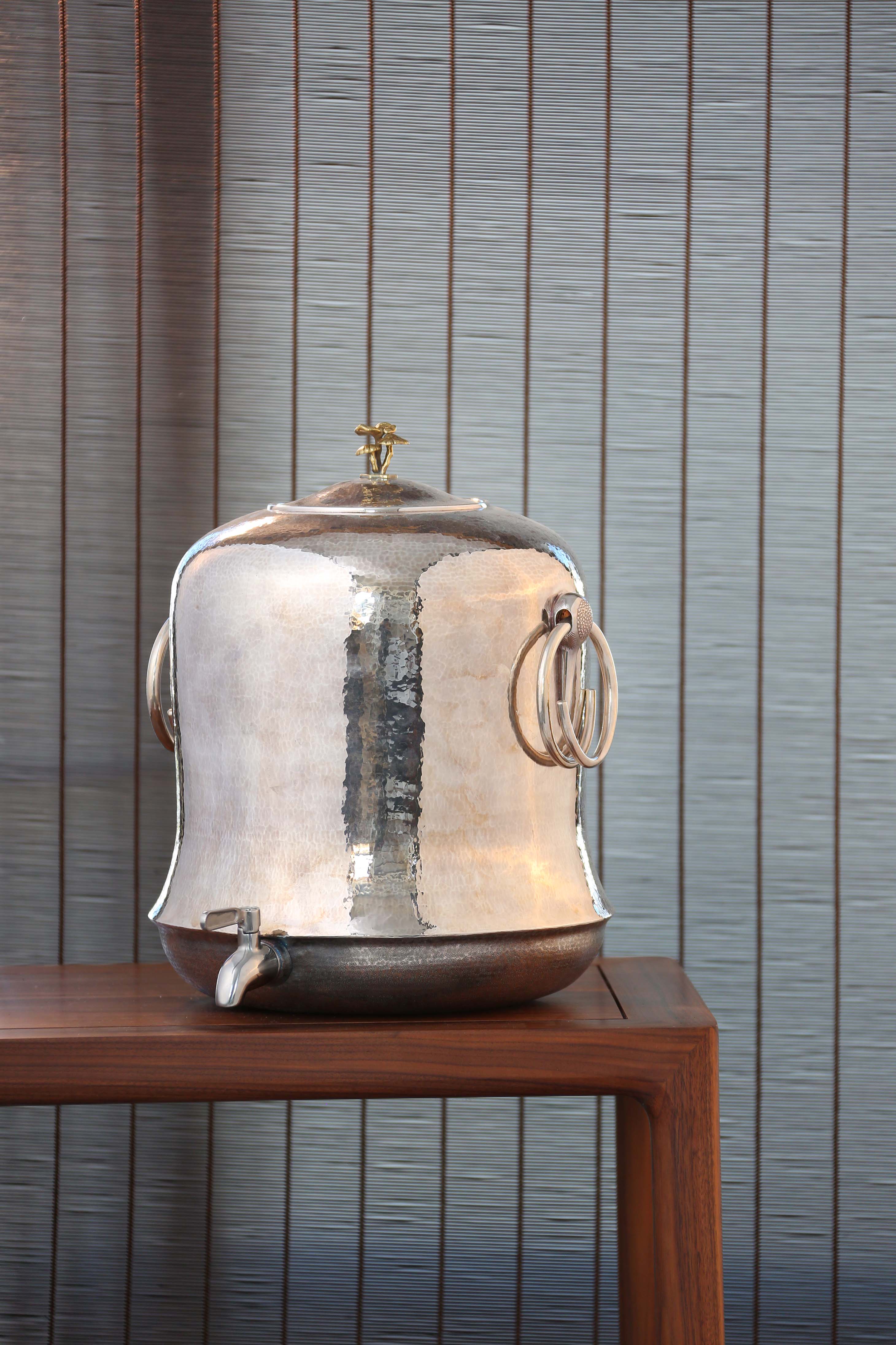 灵芝摘真形釜|纯银