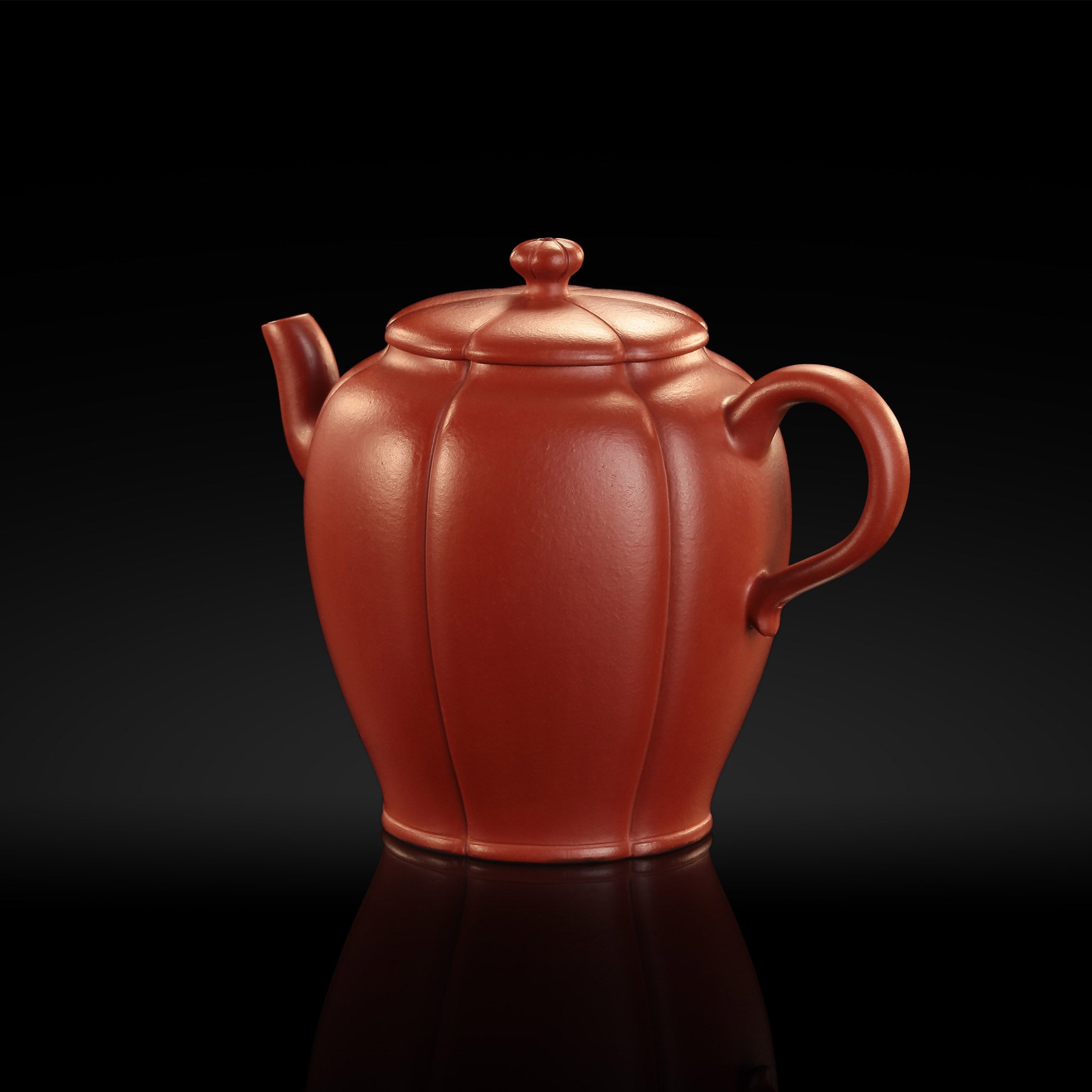 Zhuni Clay Six-Petal Ribbed Teapot